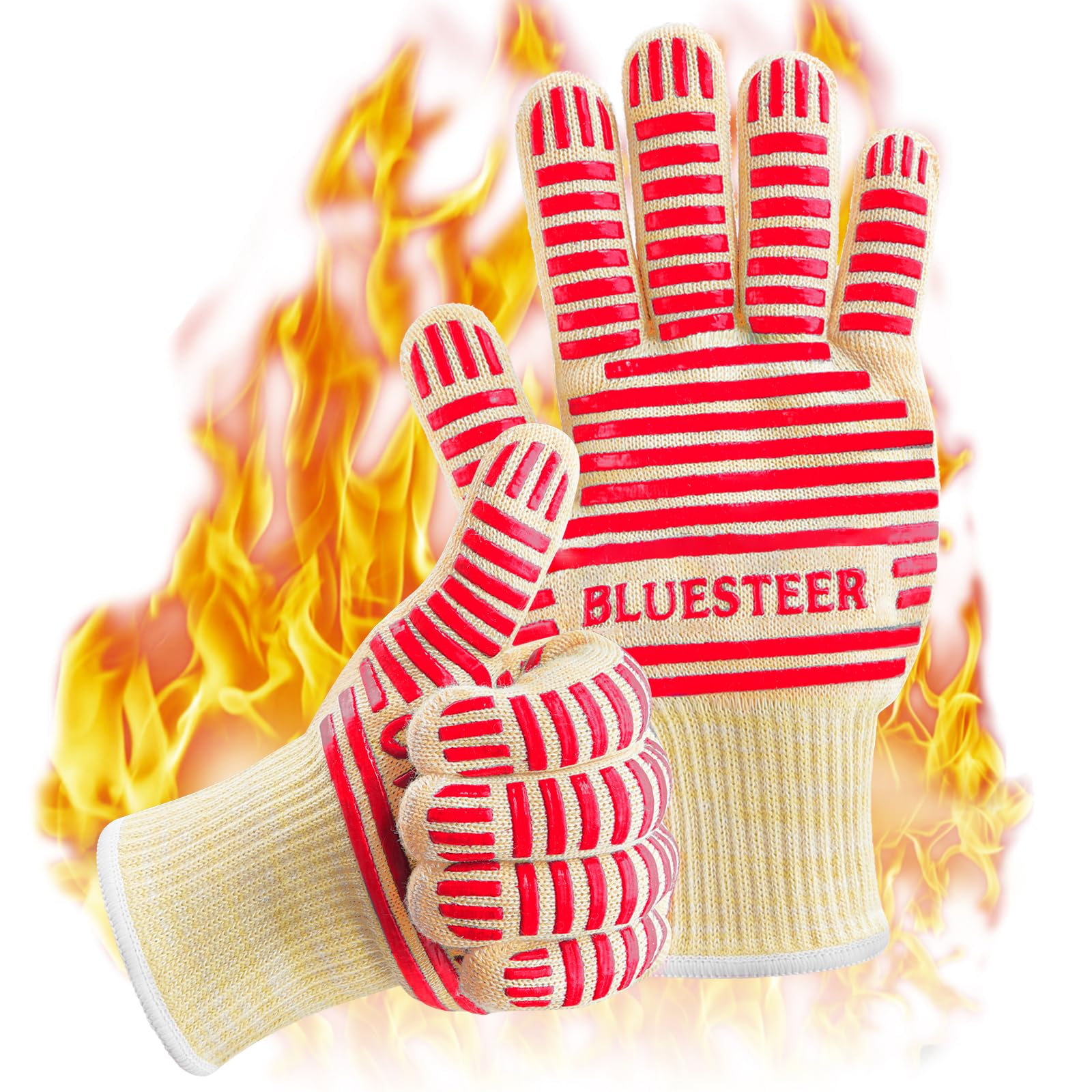 Oven Gloves Heat Resistant 540 Degrees Grilling Gloves (9 Ounce)