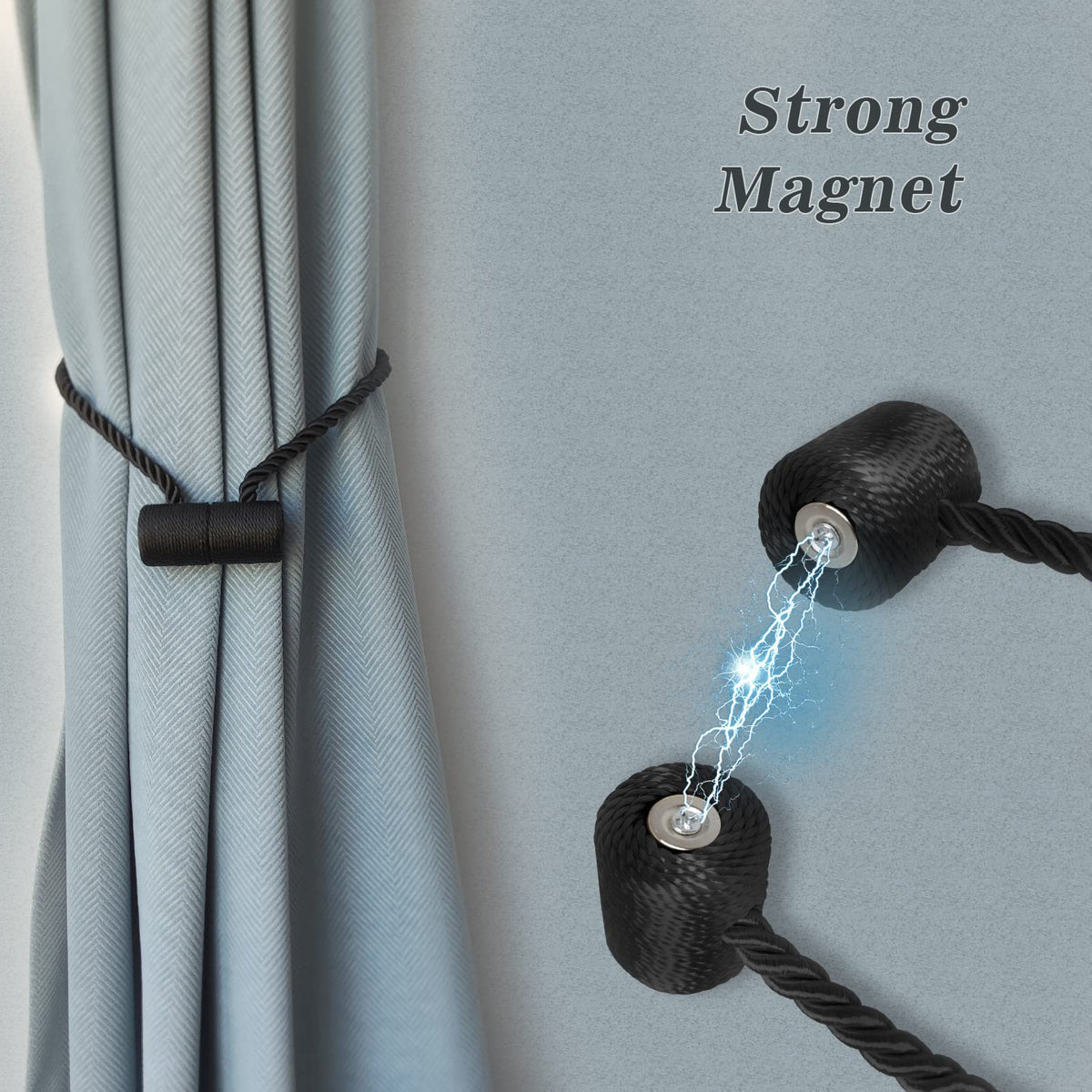 Magnetic Curtain Tiebacks Golden 4pcs (4 Count)