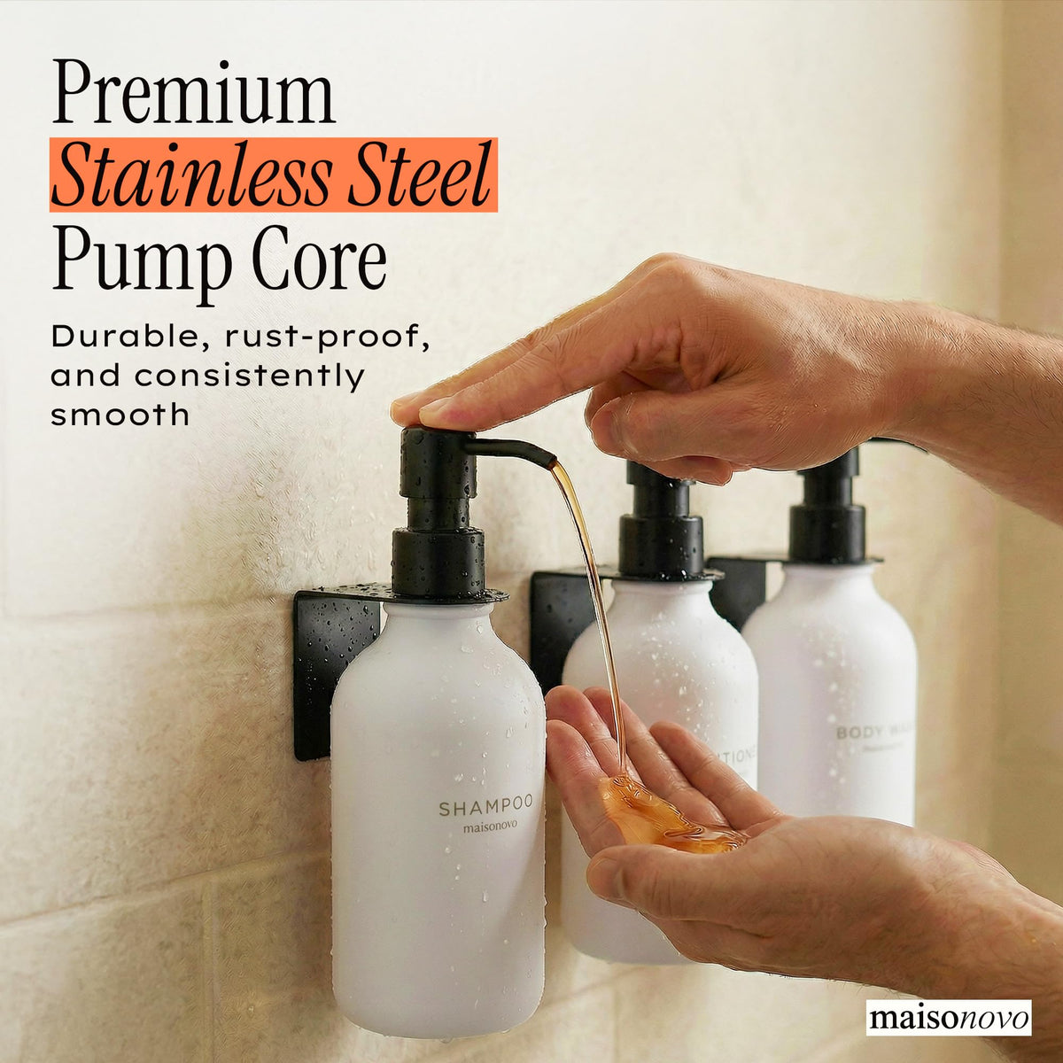 Shampoo and Conditioner Dispenser (3 Count)