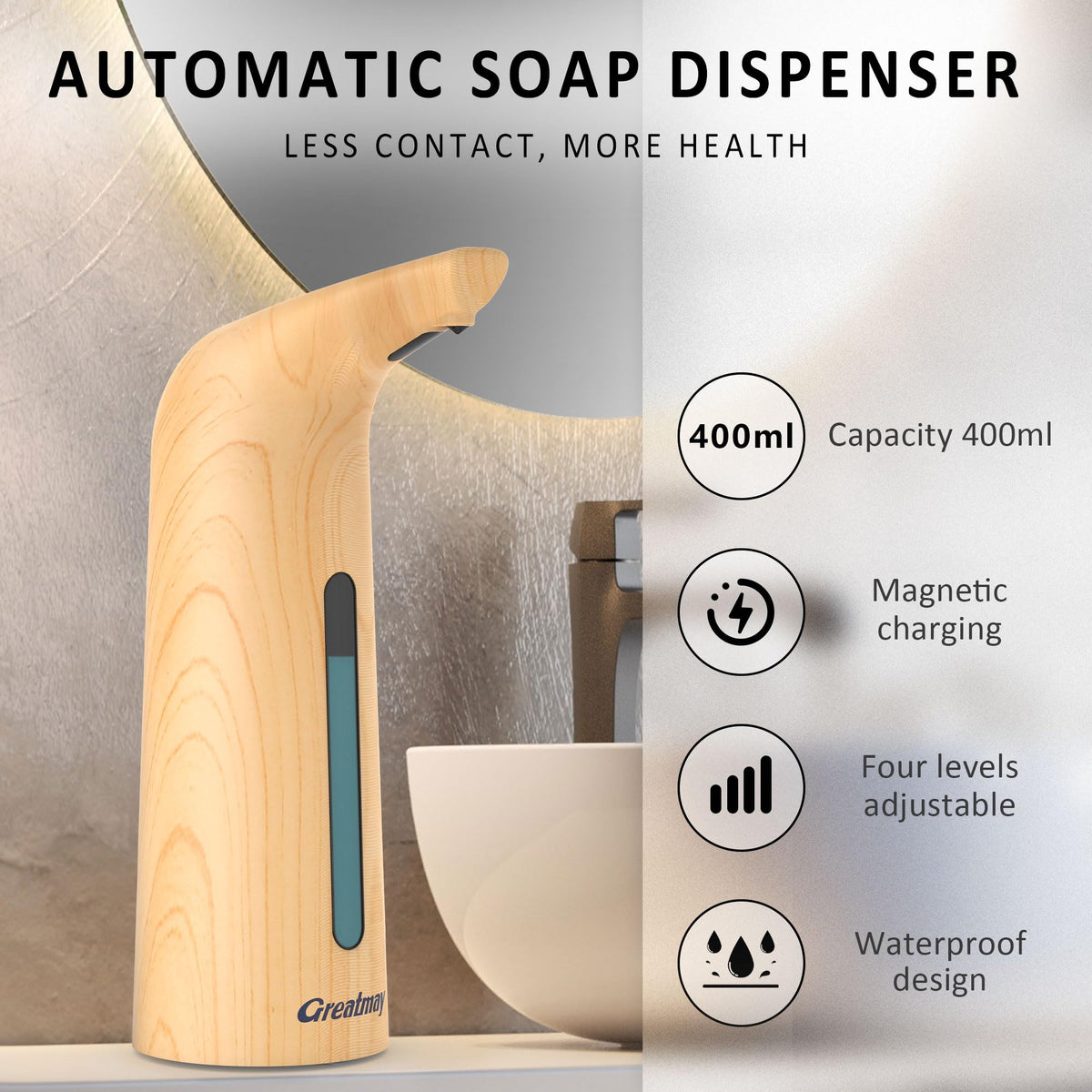 Touchless Automatic Soap Dispenser 400ml Rechargeable