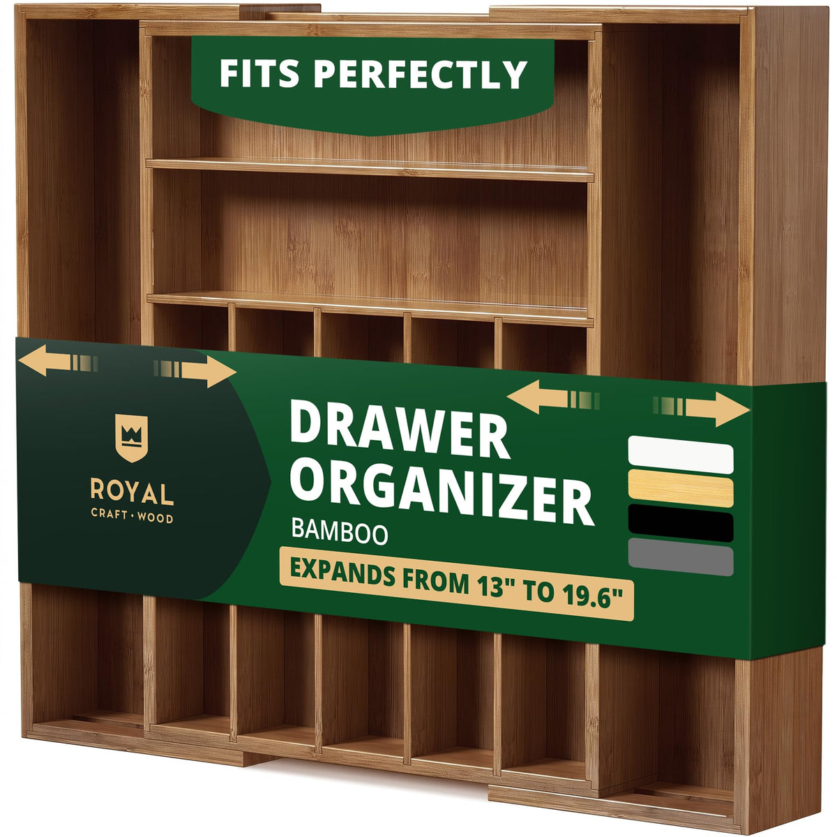 Luxury Bamboo Kitchen Drawer Organizer