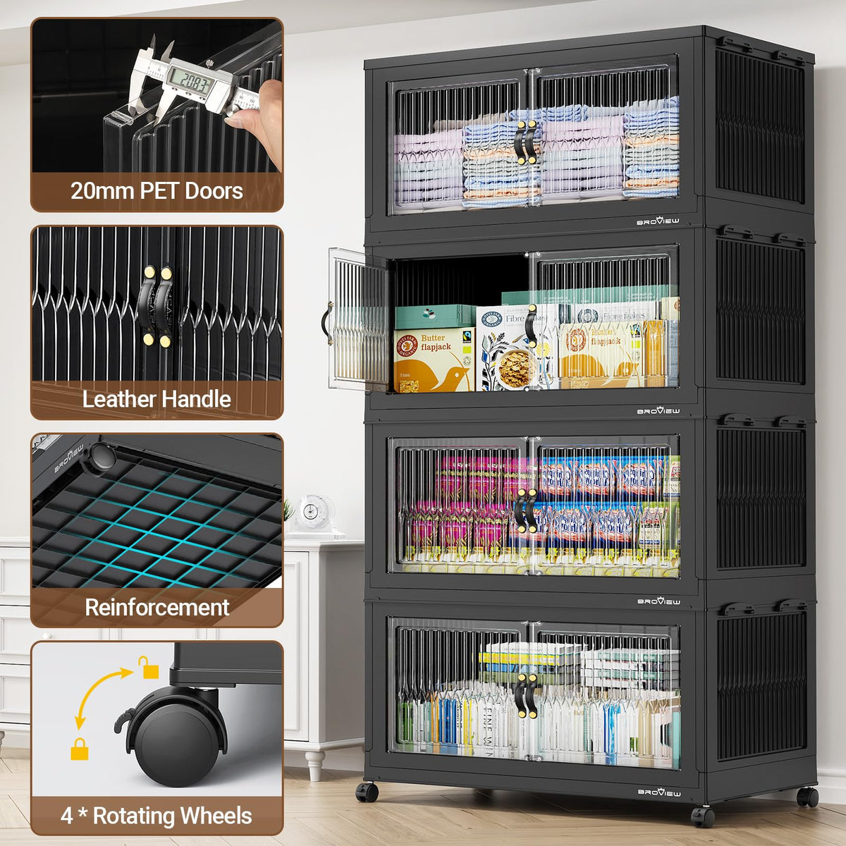 600Qt Extra Large Stackable Storage Bins with Lids (3 Count)