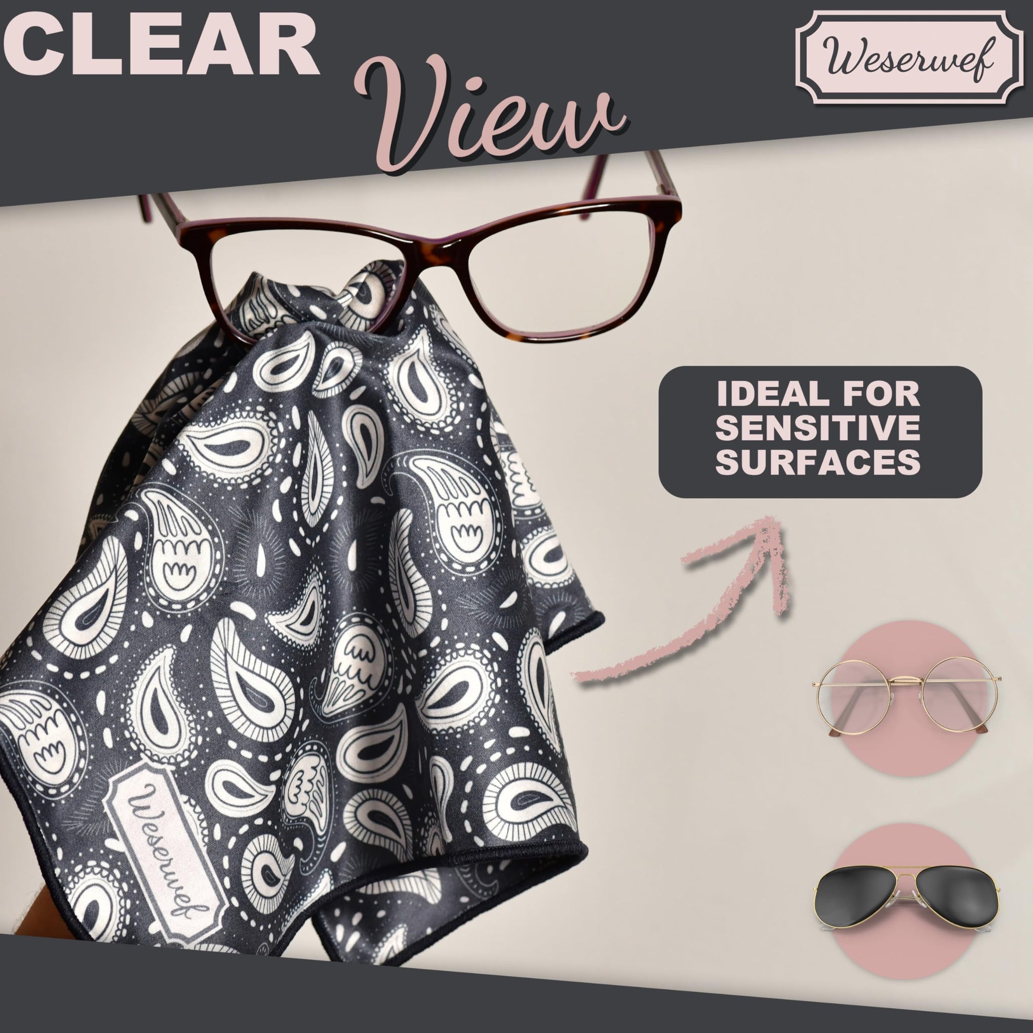 Design Microfiber Glasses Cleaning Cloth