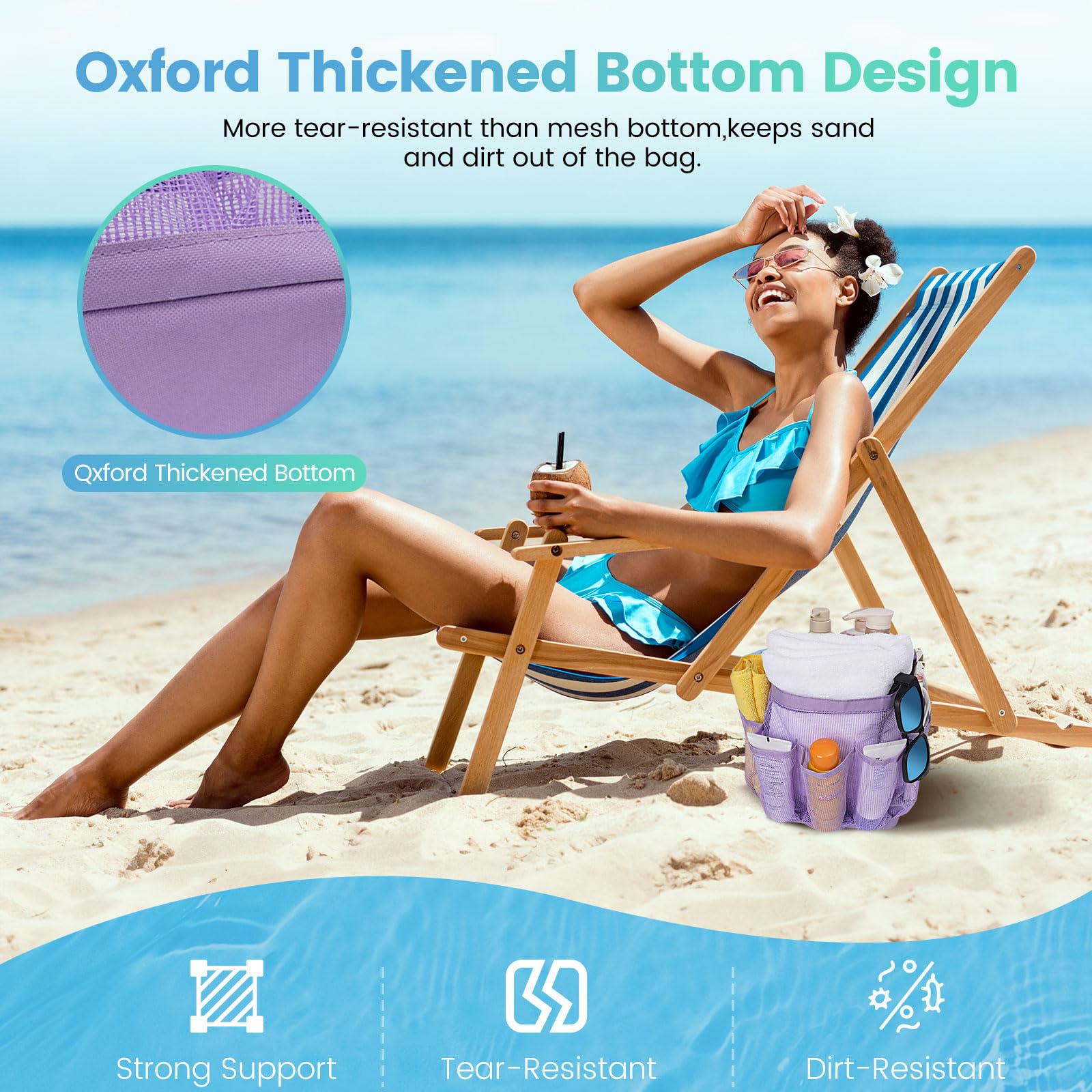 Mesh Shower Caddy for College Dorm Room Essentials for Girls with 9 Pockets