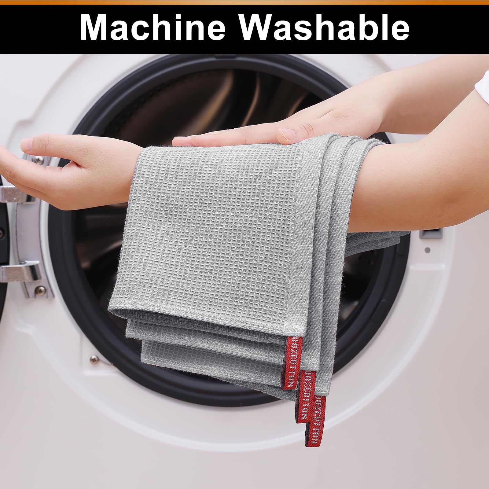 100% Cotton Waffle Weave Kitchen Towels (12 Count)