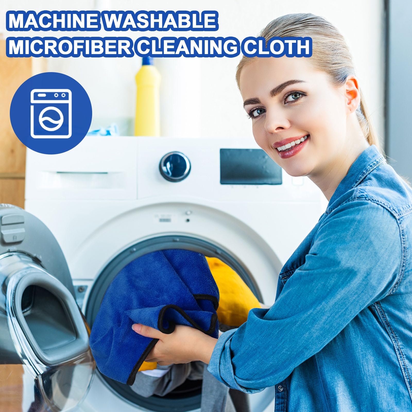 40 Pcs Blue Microfiber Towels (30 Count)