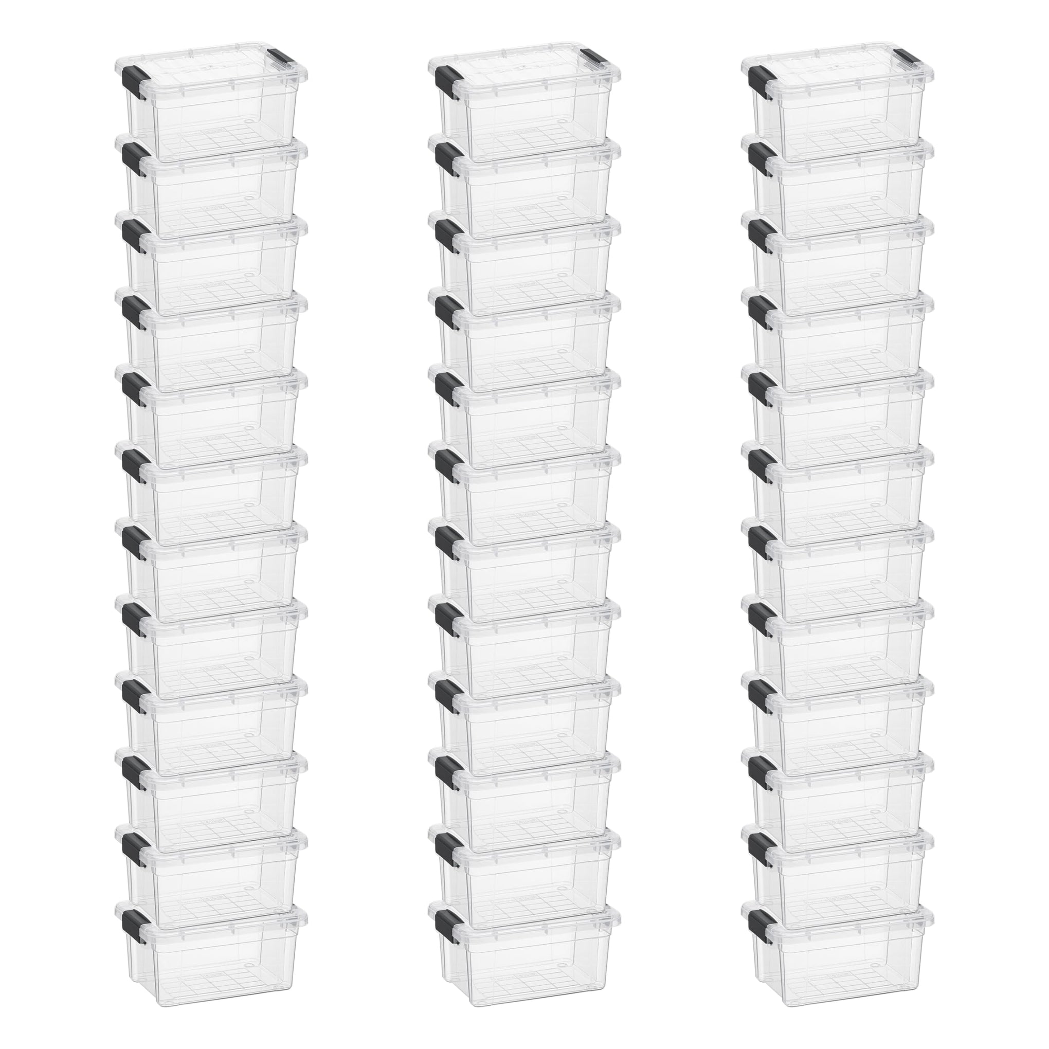3.4 Quart Clear Plastic Storage Boxes with Lids (36 Count)