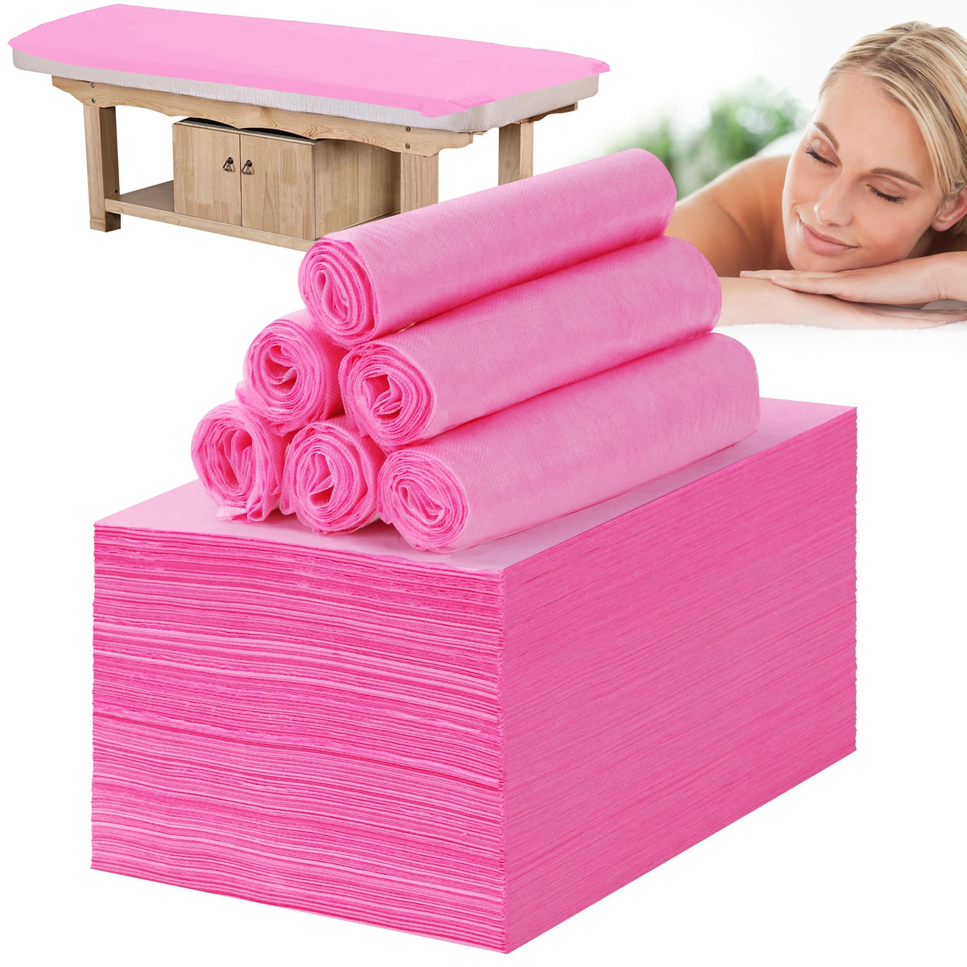 Disposable Bed Sheets for Massage Table 100 Pcs 31" x 71" Waterproof Massage Table Sheets Soft Non Woven Fabric SPA Massage Table Bed Cover Breathable for Beauty Tattoos Waxing Travel (100 Count)
