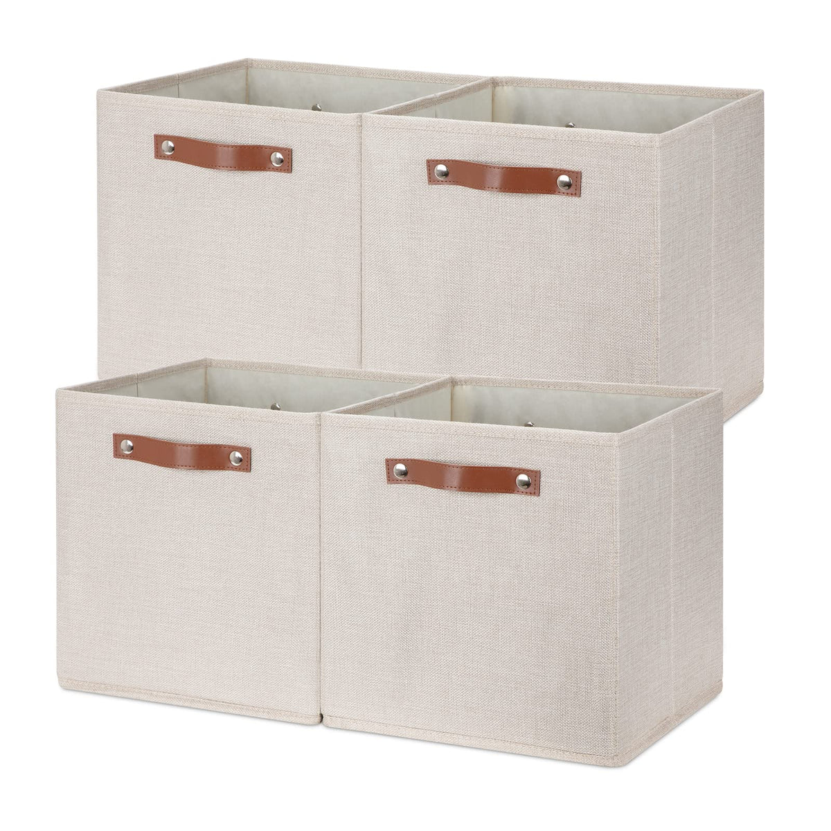 Cube Storage Bins 12 Inch Storage Cubes 4PCs Fabric Organizer Bins Boxes with Handles