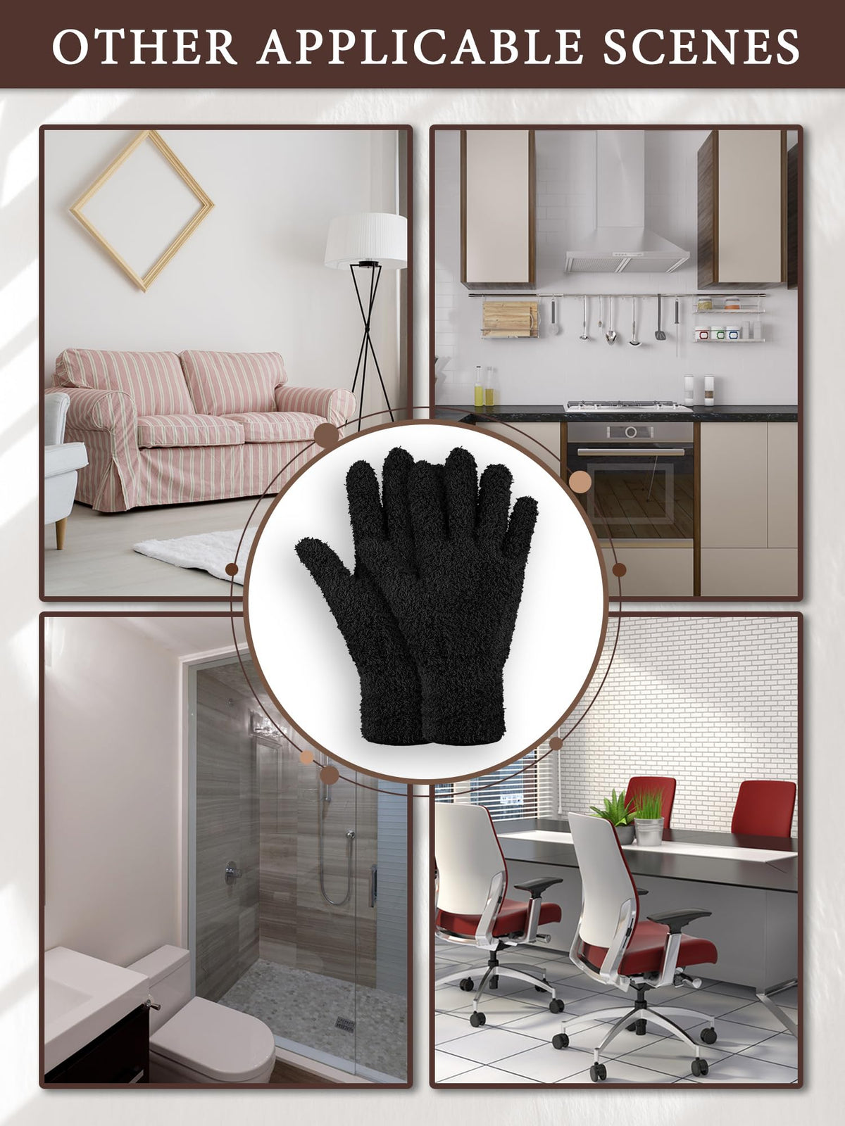 3 Pairs Microfiber Dusting Gloves for Plants Leaf