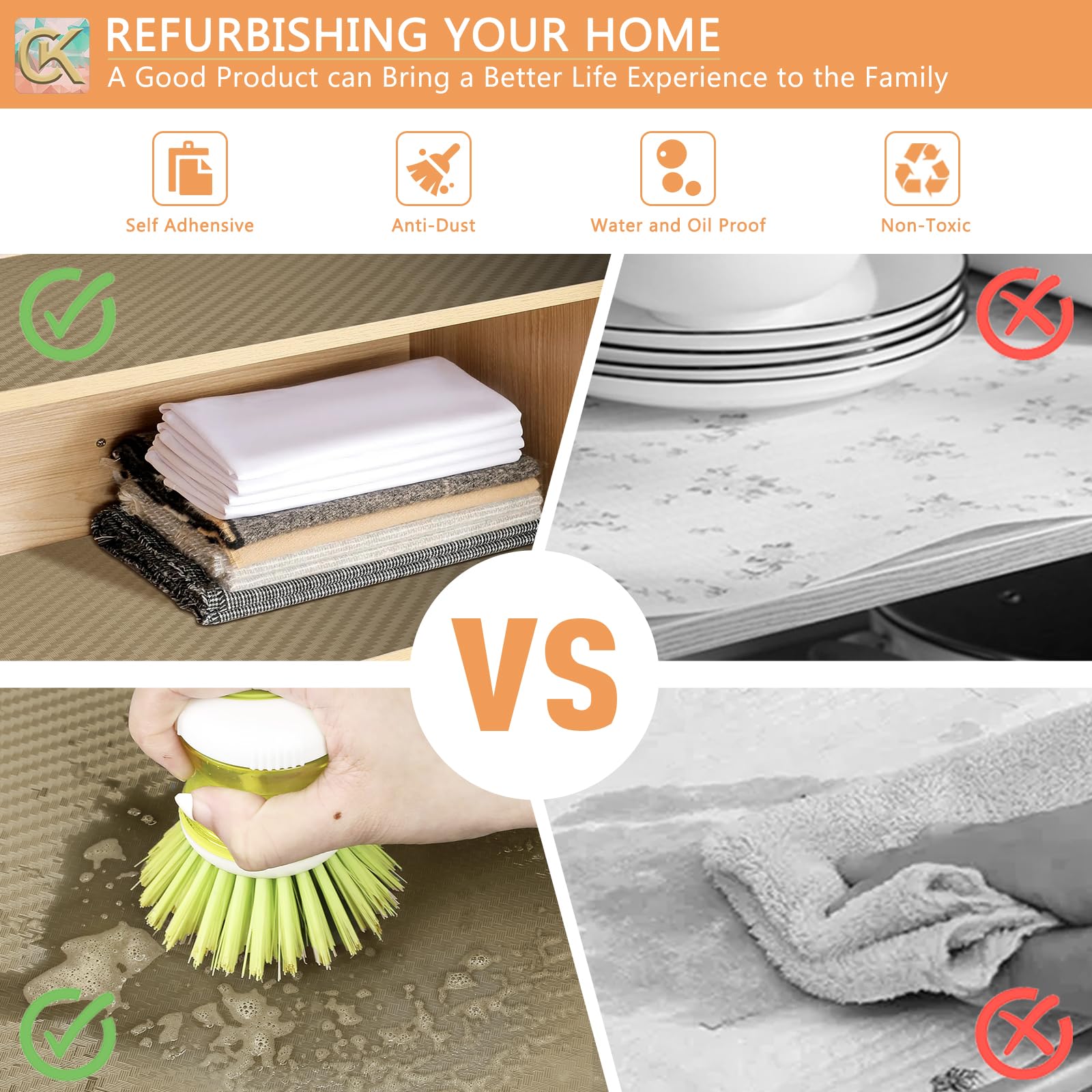 Self Adhesive Shelf Liner Kitchen Liner