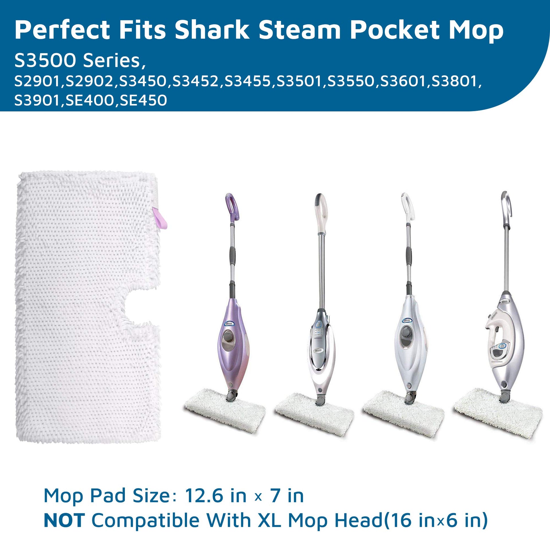 Steam Mop Replacement Pads for Shark Steamer S3501 S3601 8 Pack (8 Count)