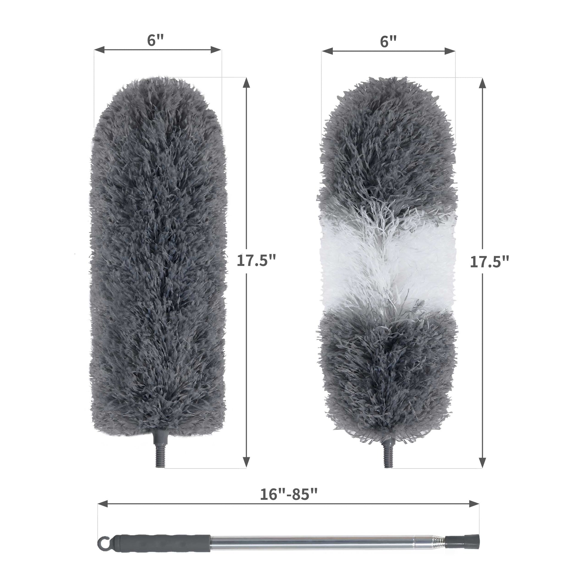 Microfiber Feather Duster with 100 Inches Extendable Pole (2 Count)