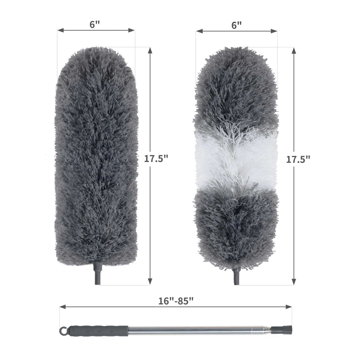 Microfiber Feather Duster with 100 Inches Extendable Pole (2 Count)