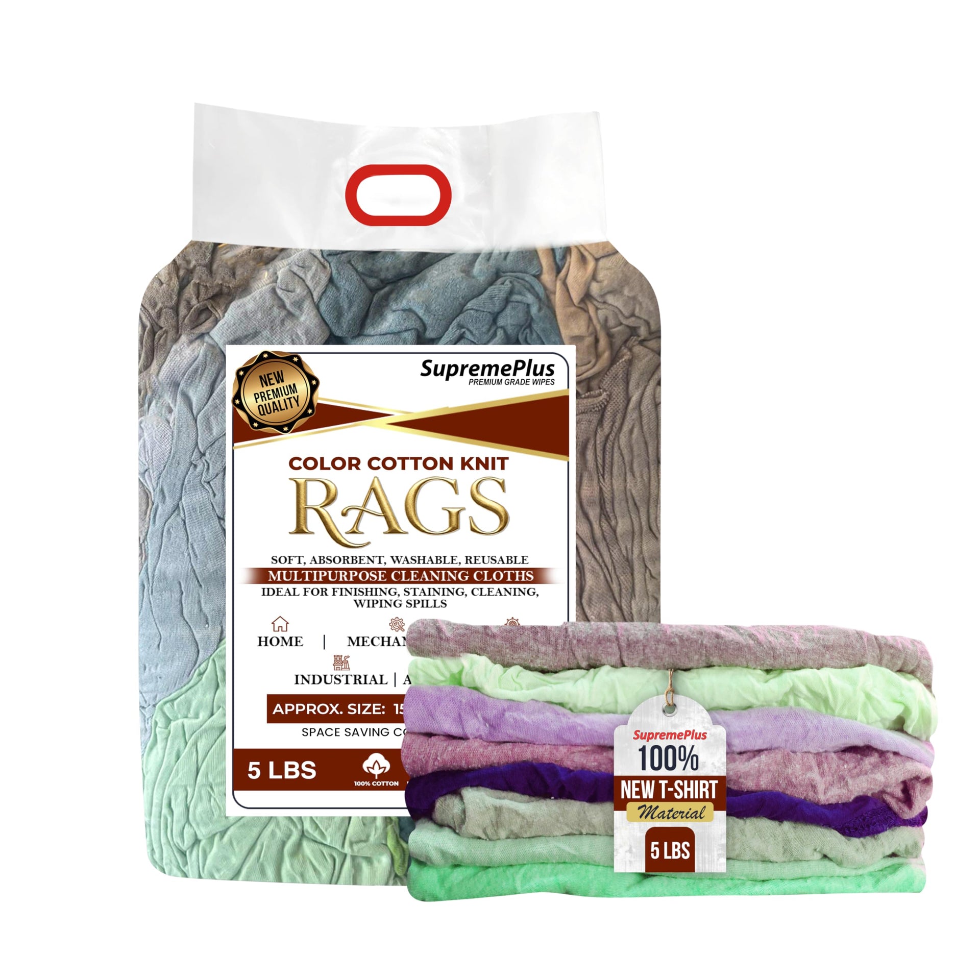New Colored Cotton Knit T (5 Count)