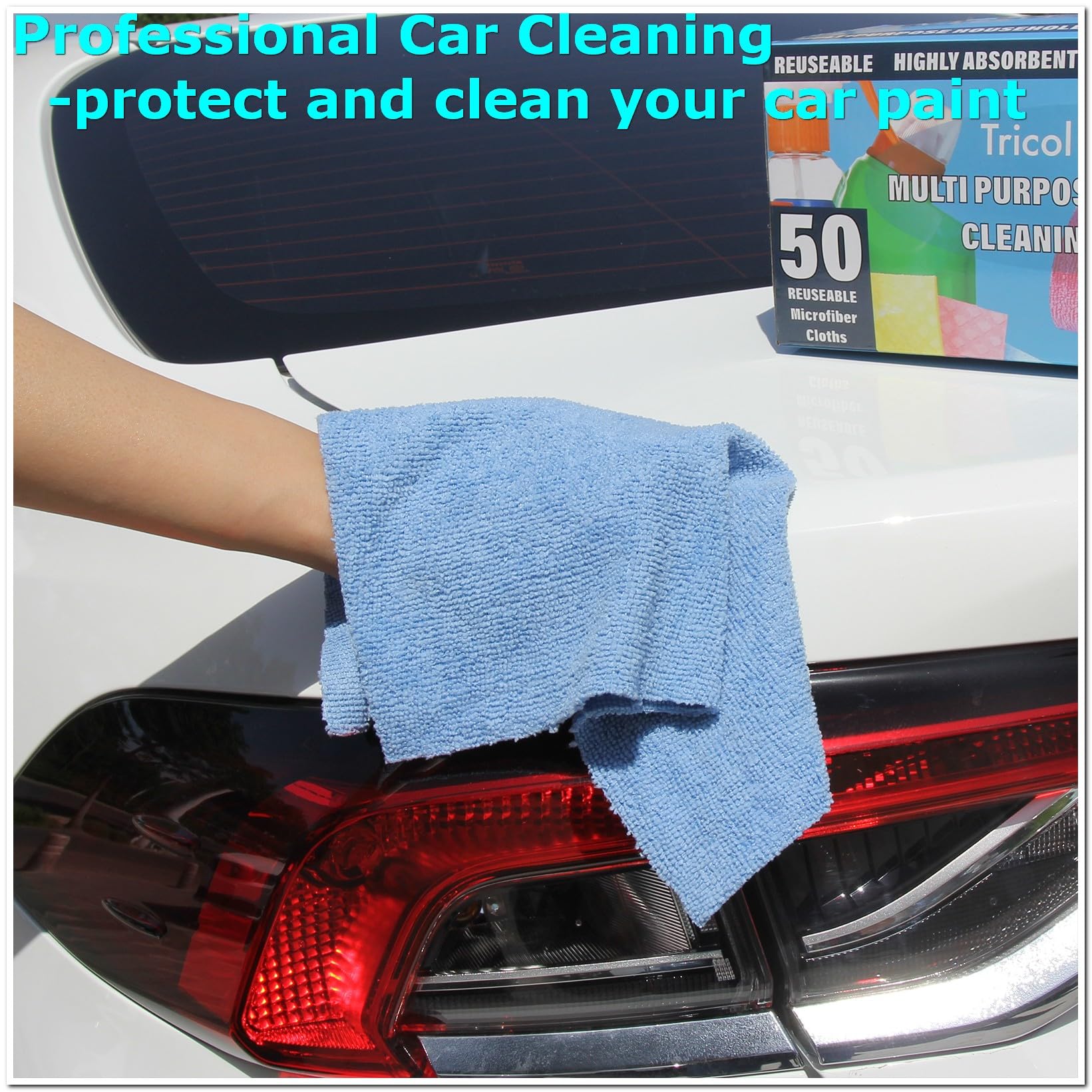 50PK Profesional Resuable Lint Free Microfiber Edgeless Cleaning Cloth Cleaning Rags (50 Count)