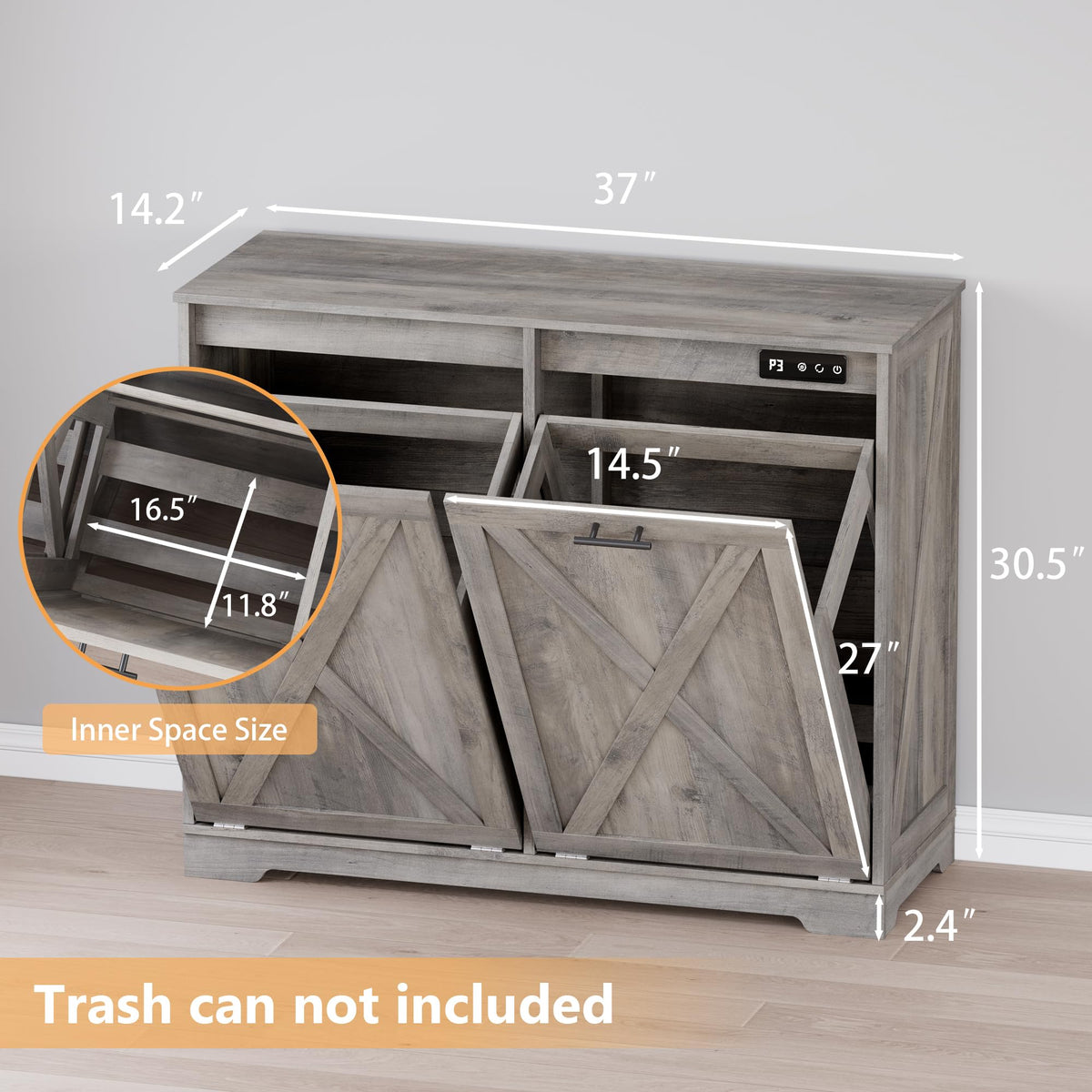 Tilt Out Trash Can Cabinet for 2 Bins