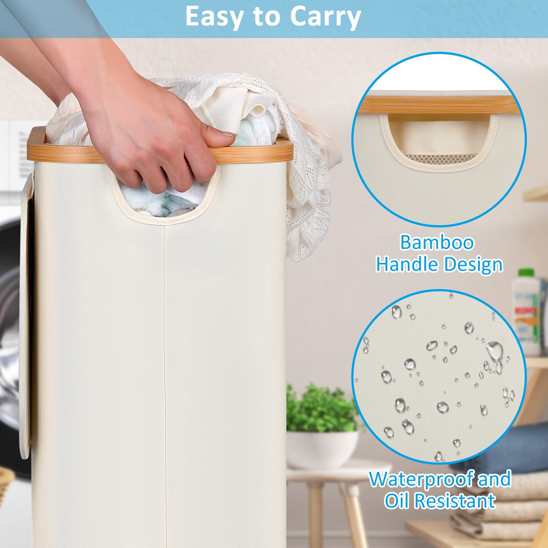 Slim Laundry Hamper with Wheels