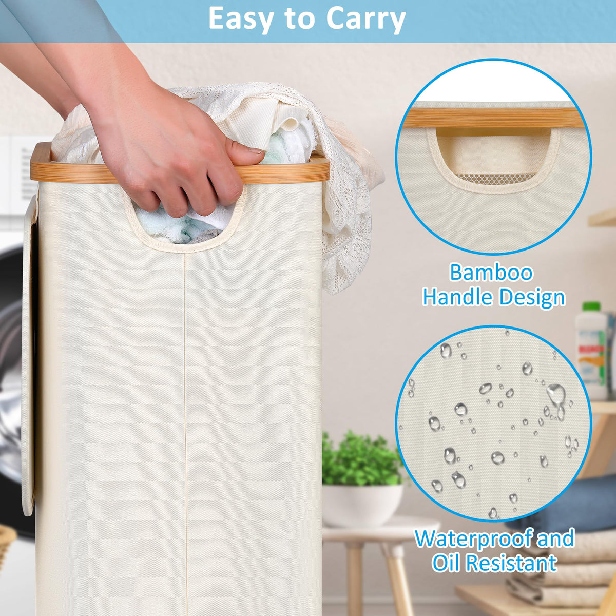 Slim Laundry Hamper with Wheels