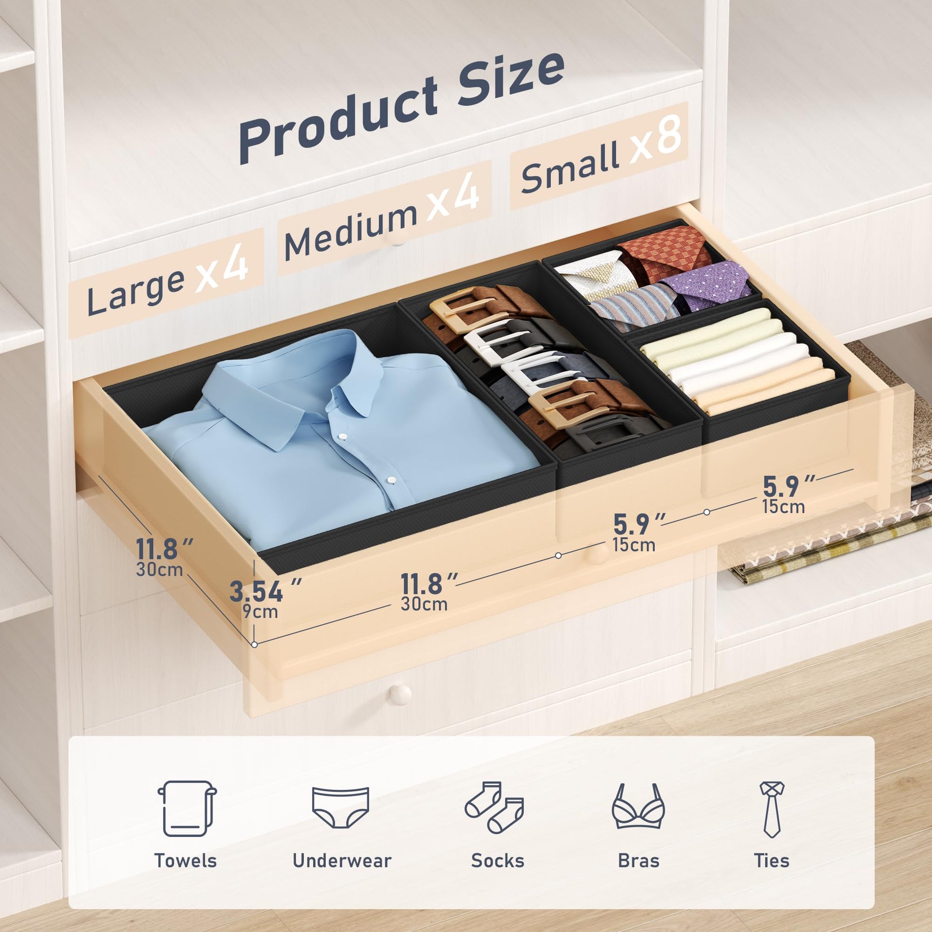 Drawer Organizer Clothes (16 Count)
