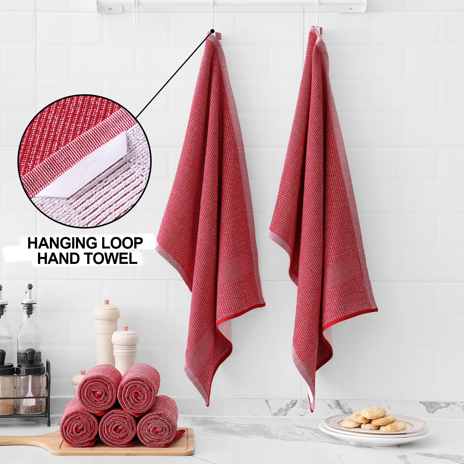 380 GSM Cotton Premium Kitchen Towels 6 Pack (6 Count)