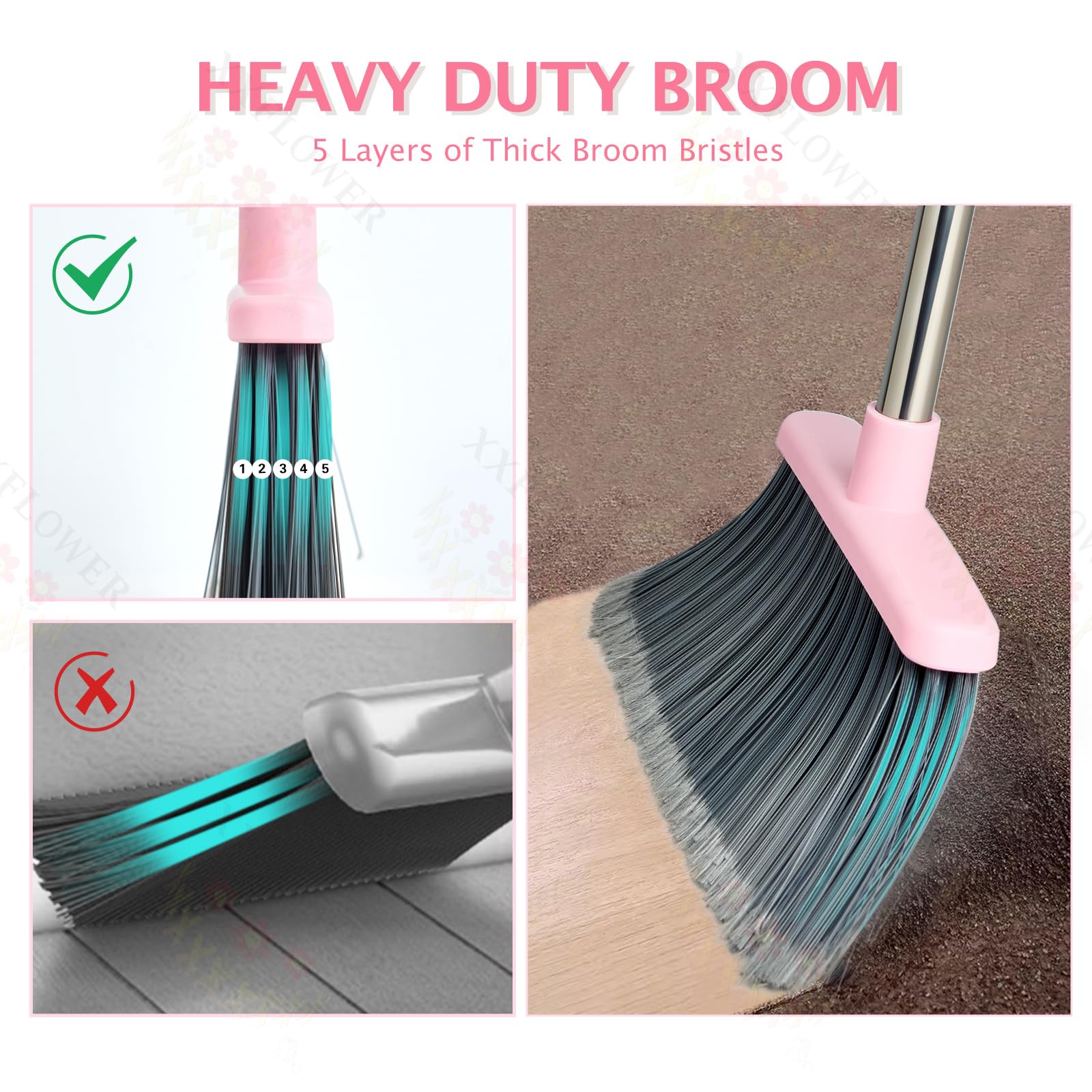 Broom and Dustpan Combo Set