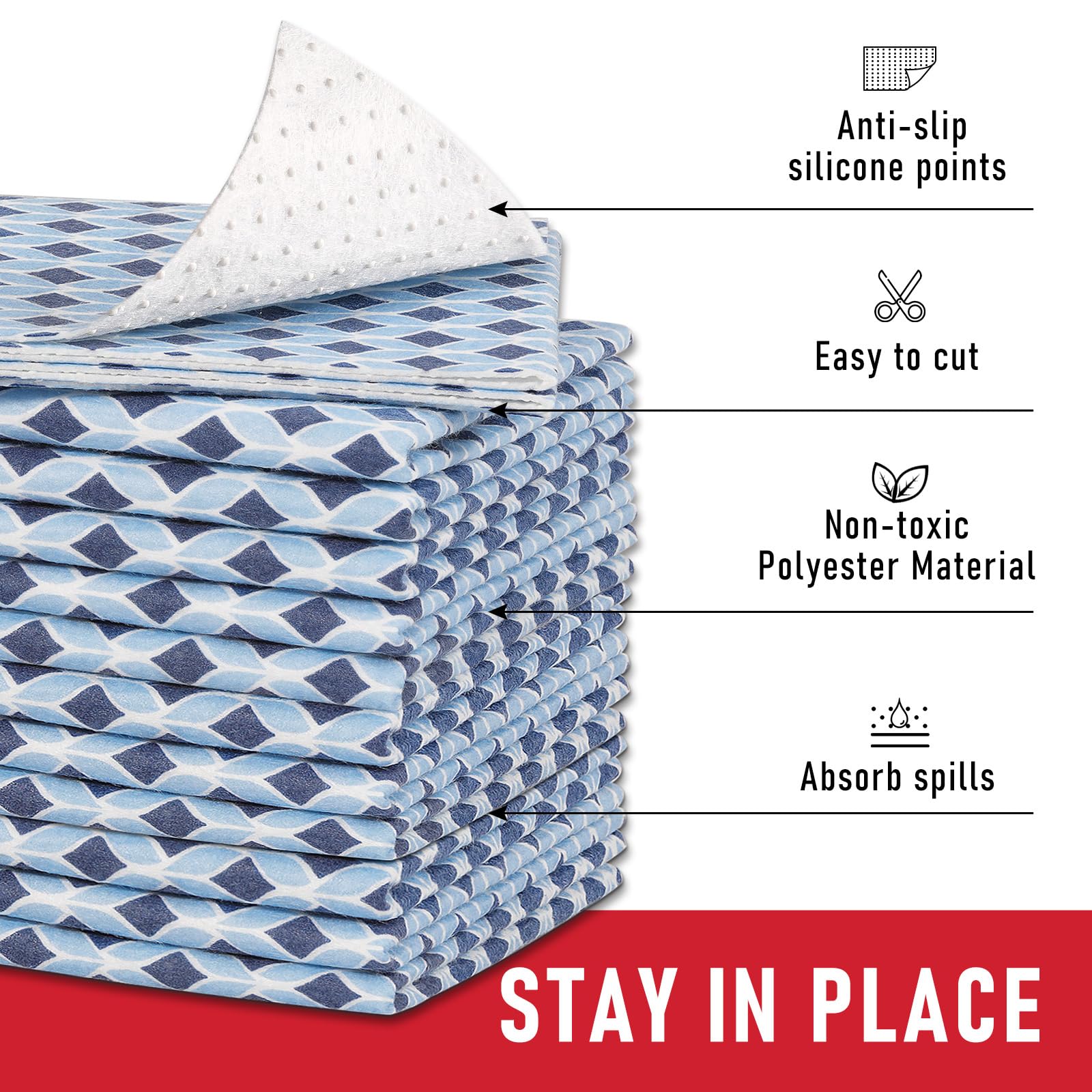 6 Pack Cloth Shelf Liners 17.7" × 24"