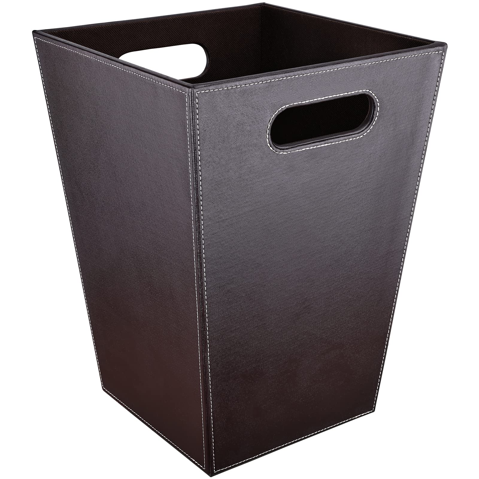 Leather Trash Can Bathroom Wastebasket