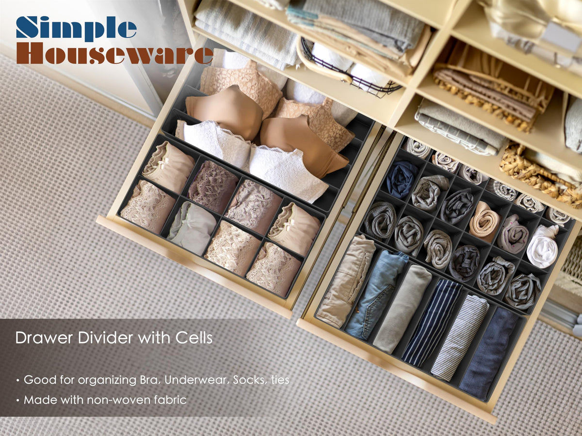 4 Pack Drawer Organizer Set for Underwear (4 Count)