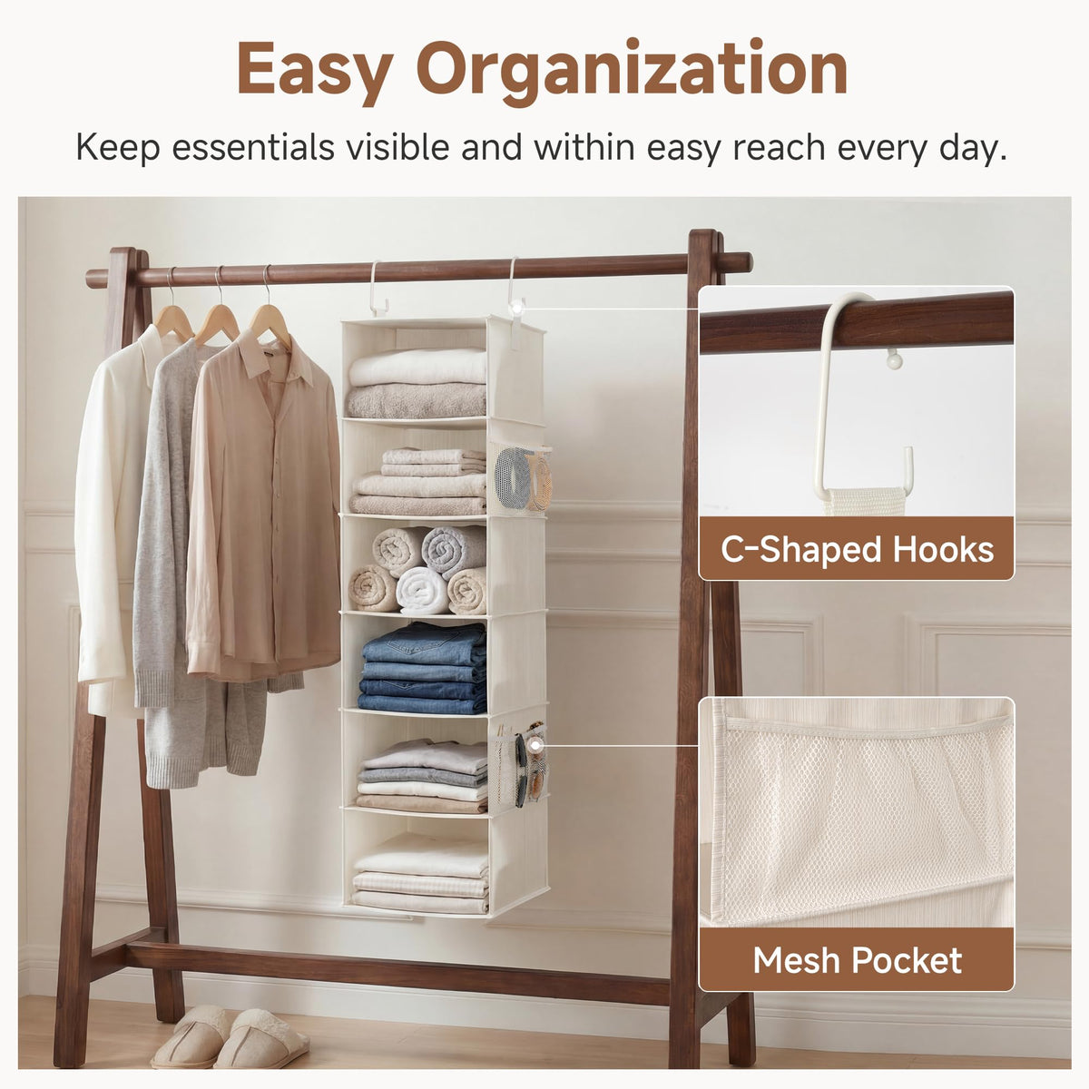 6 Shelf Hanging Closet Organizer