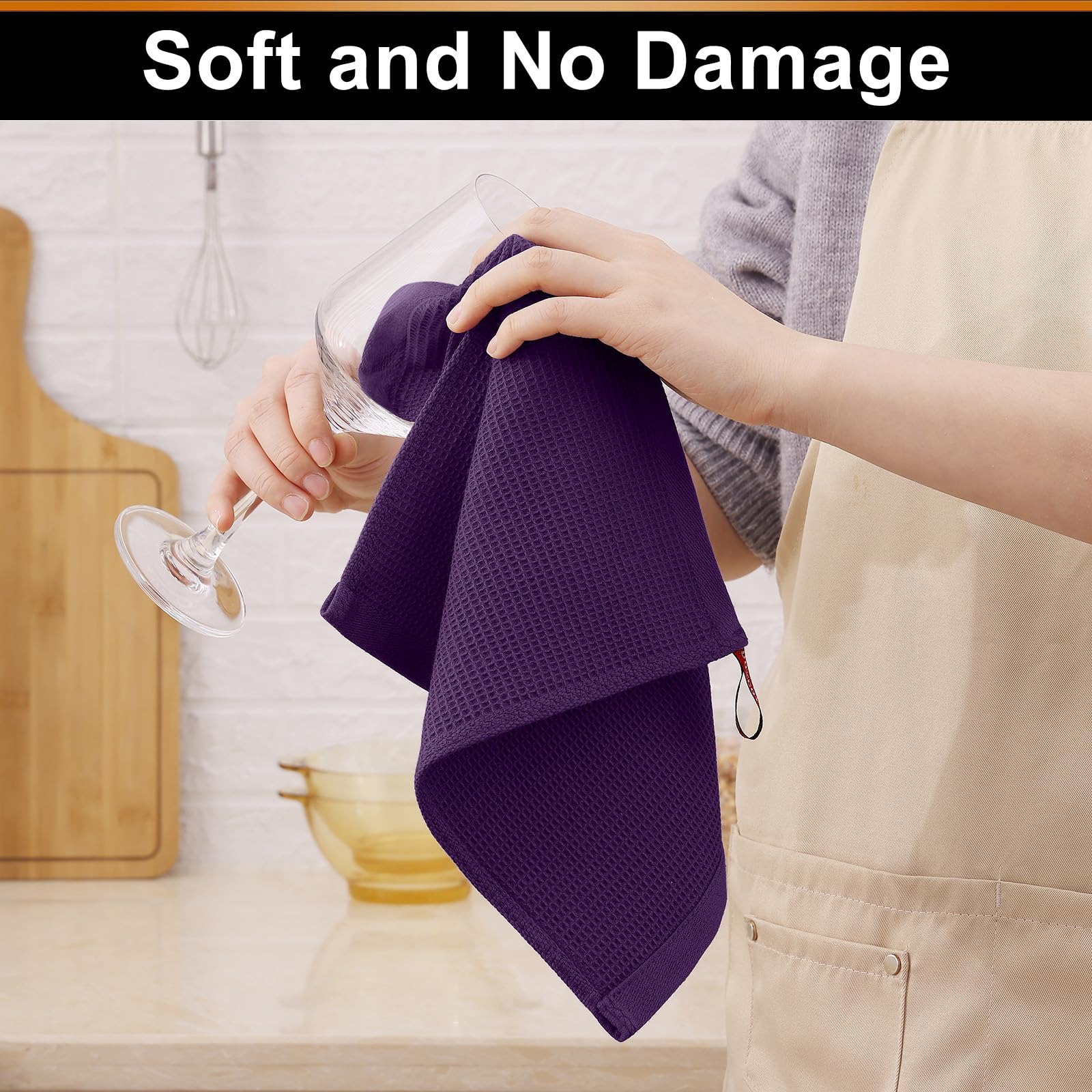 100% Cotton Waffle Weave Dish Cloths (6 Count)