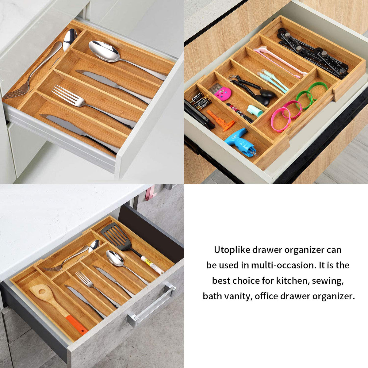 Bamboo Cutlery Silverware Tray