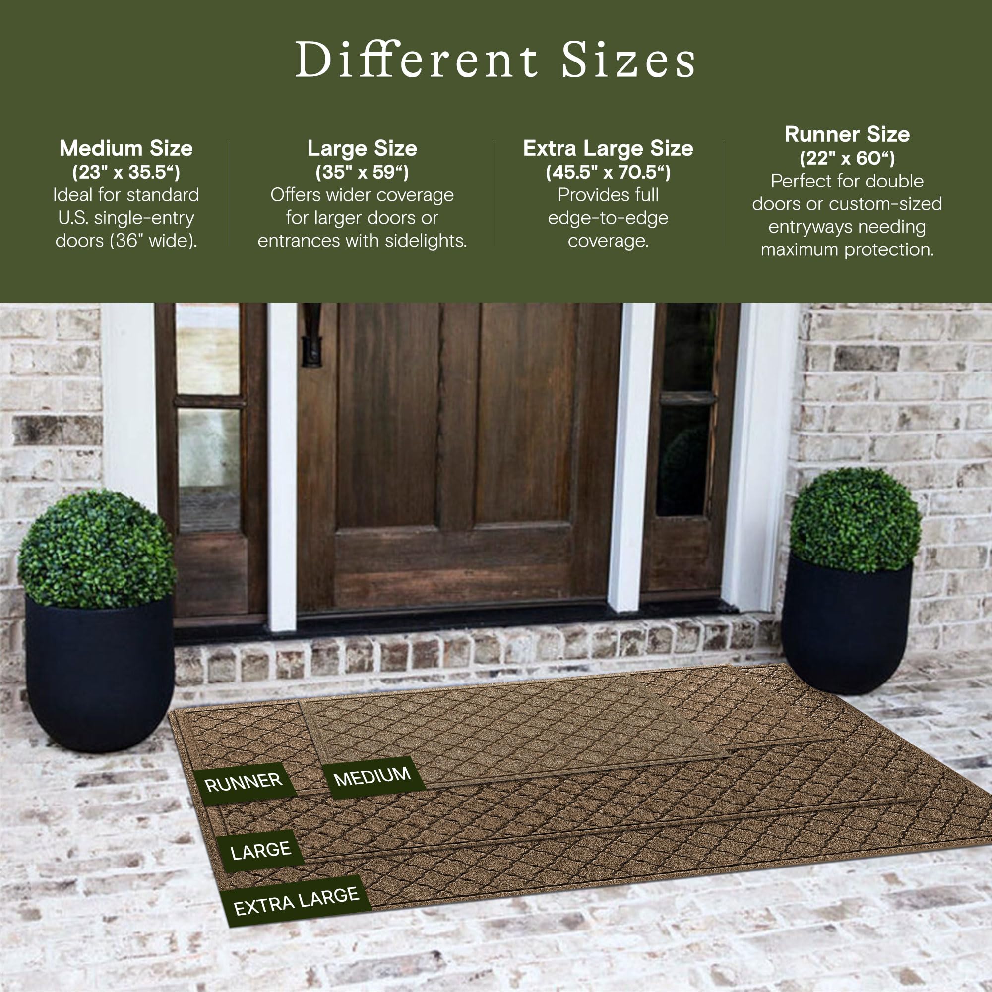 Cordova Front Door Mat Indoor Outdoor Entrance