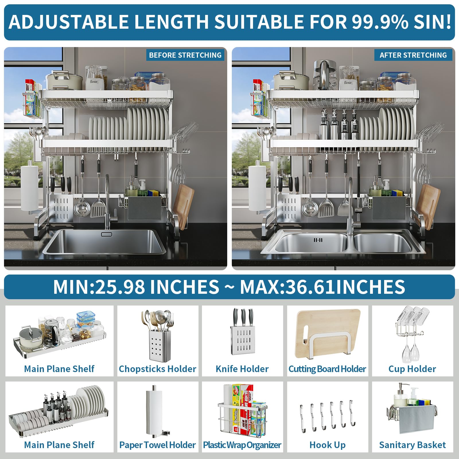 Over The Sink Dish Drying Rack