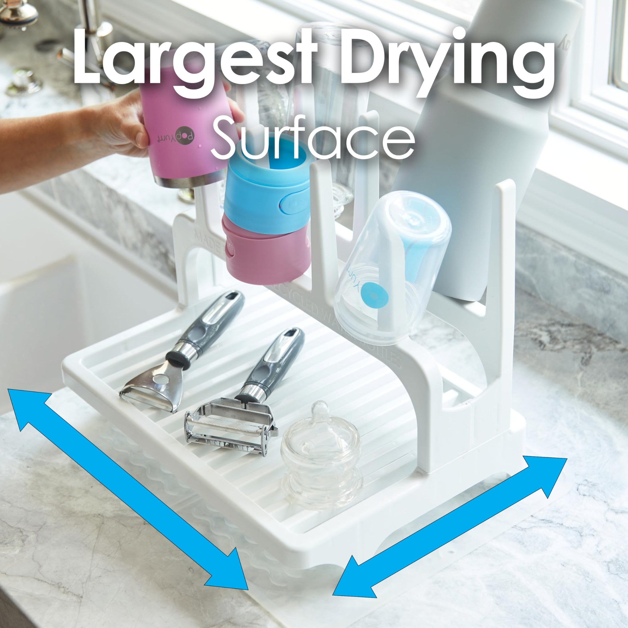 White Space Saving Drying Rack from 100% Recycled Bottles