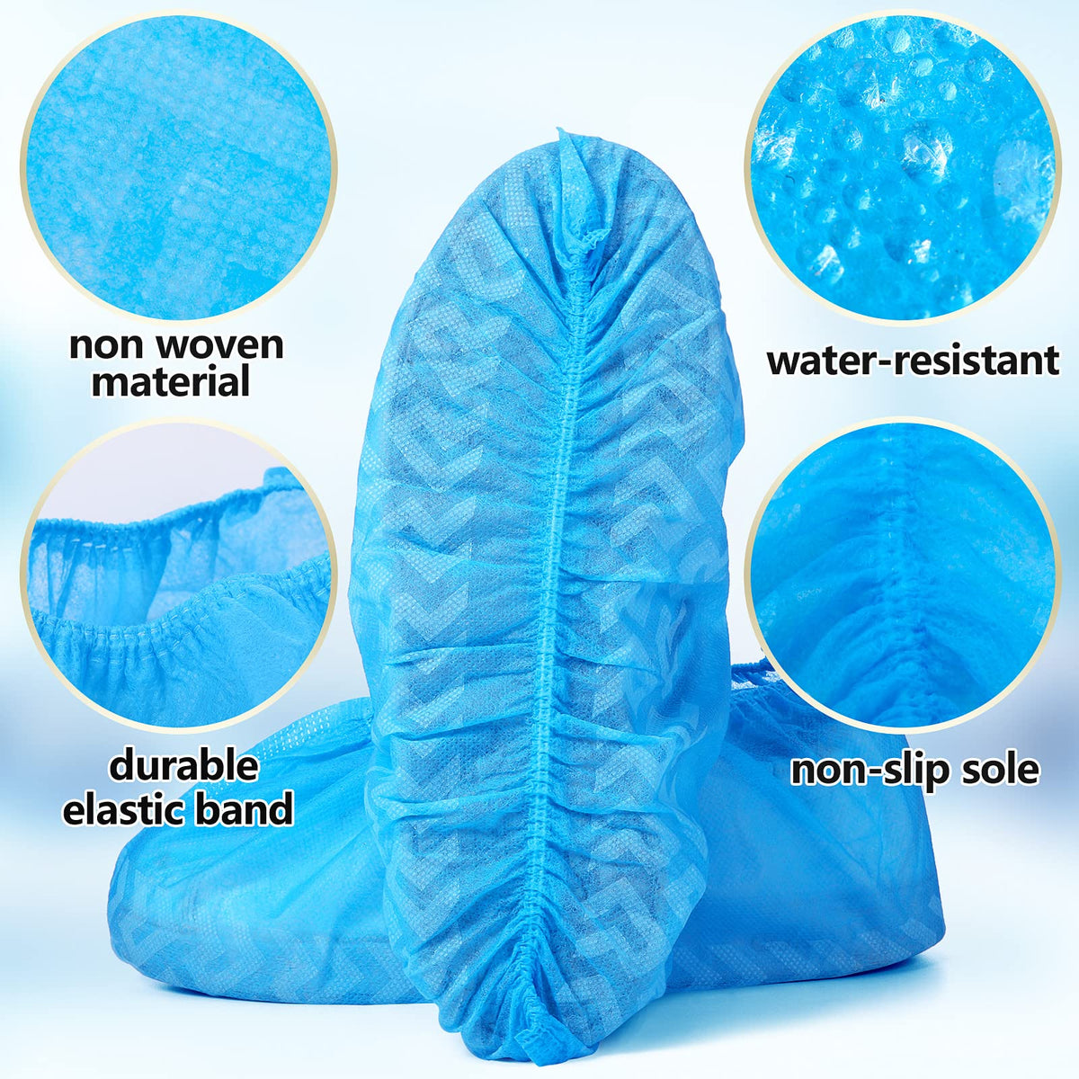 300 Pack Disposable Shoe Covers Non Slip Disposable Large Foot Booties Shoe Covers for Indoors Contractors Floor and Carpet Protectors