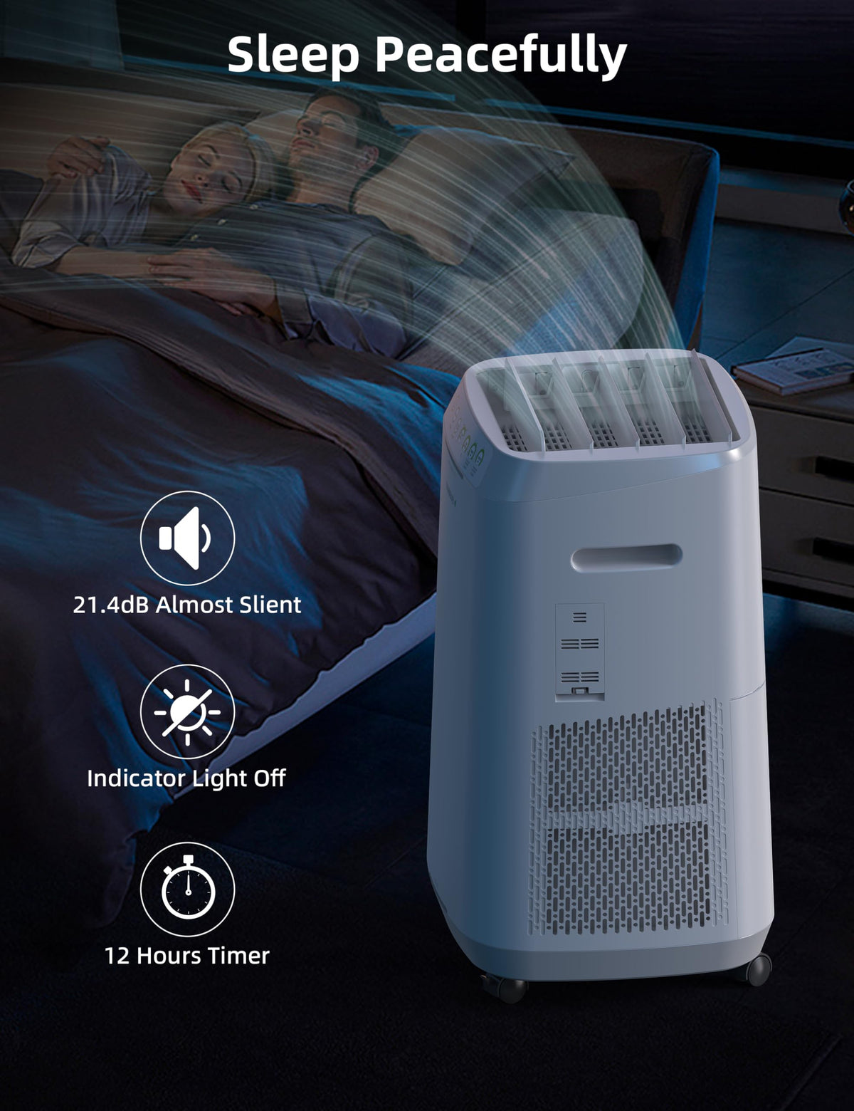 OxyPure ZERO Air Purifier with Washable & Reusable Bio Guard Filters