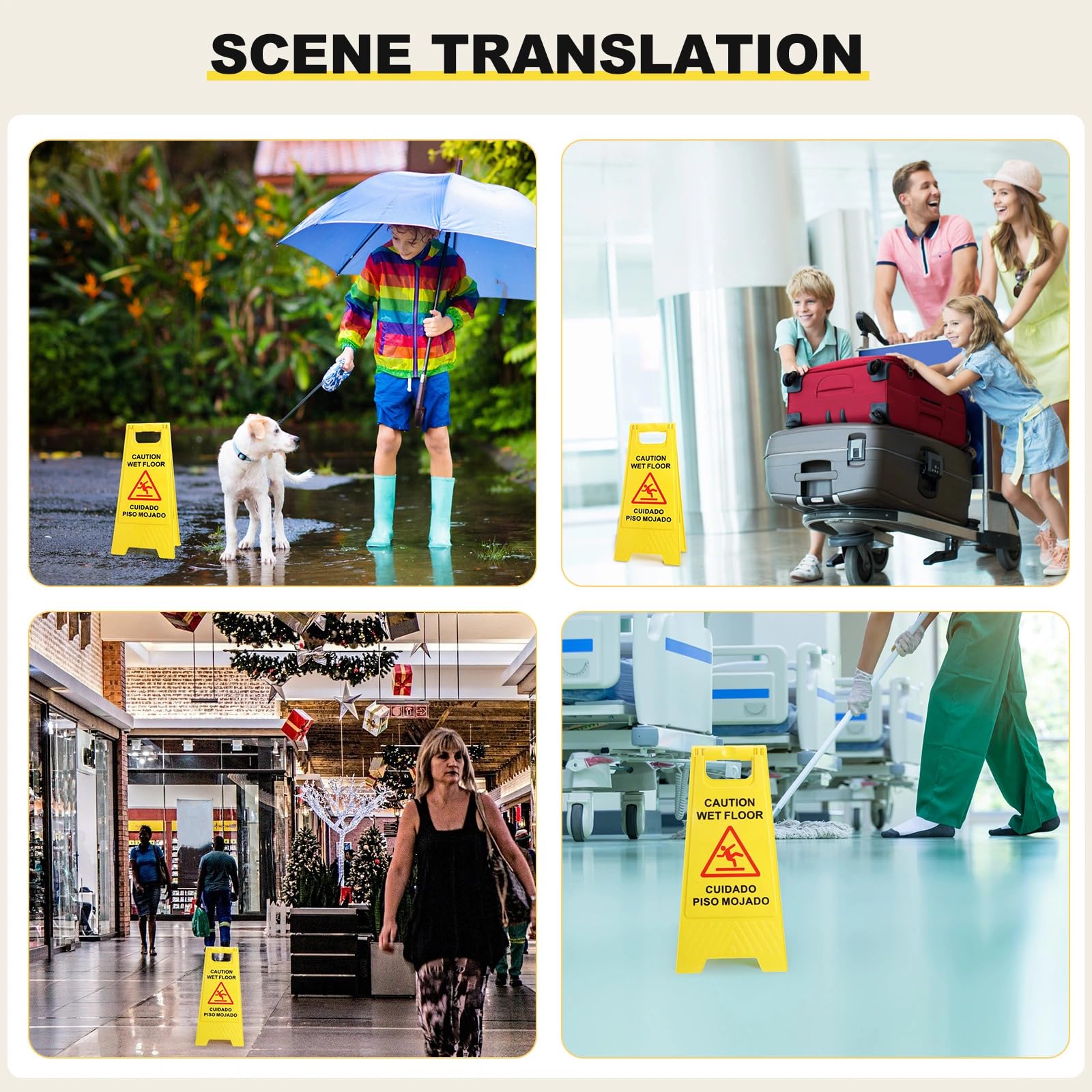 12 Pack Caution Wet Floor Sign (12 Count)