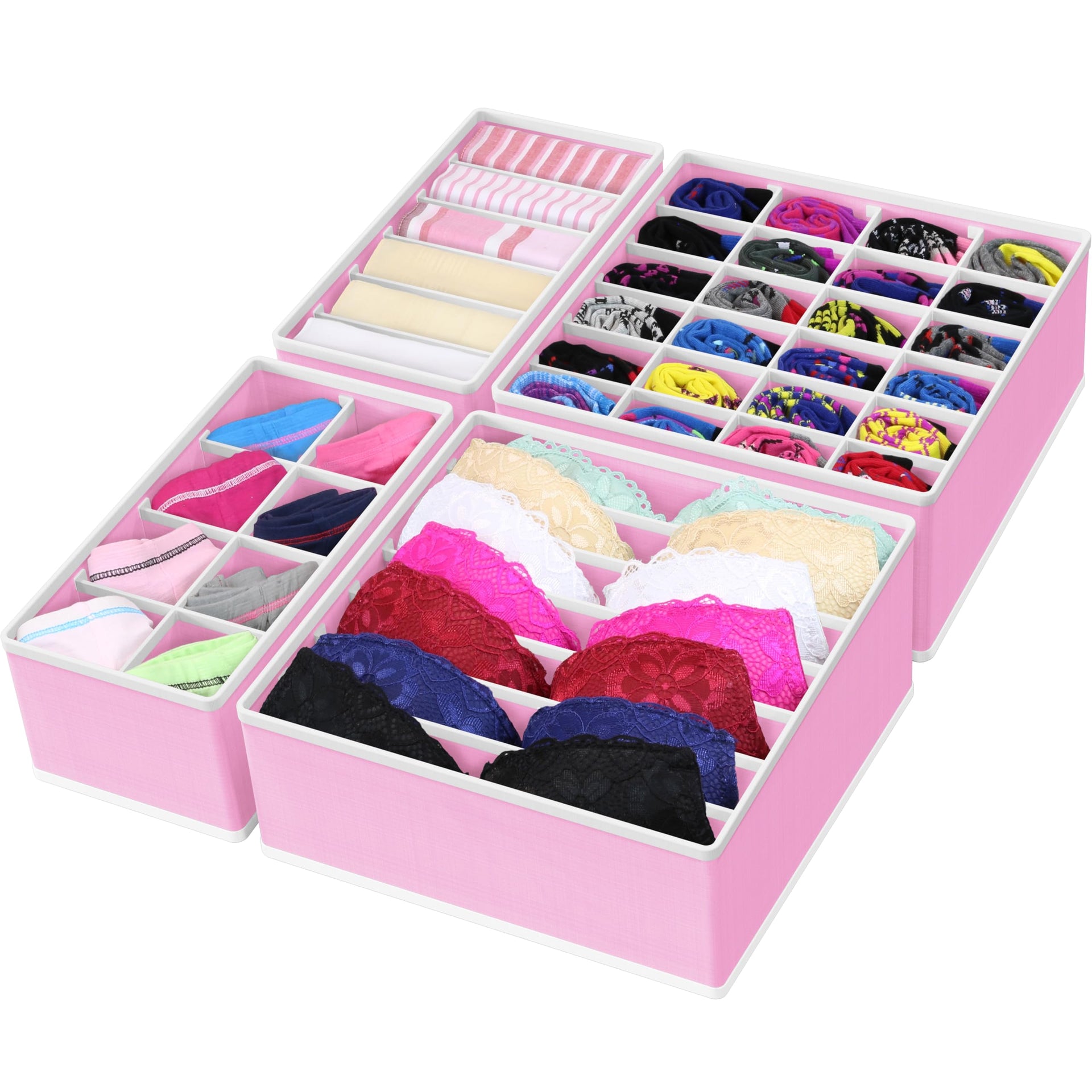 4 Pack Drawer Organizer Set for Underwear (4 Count)