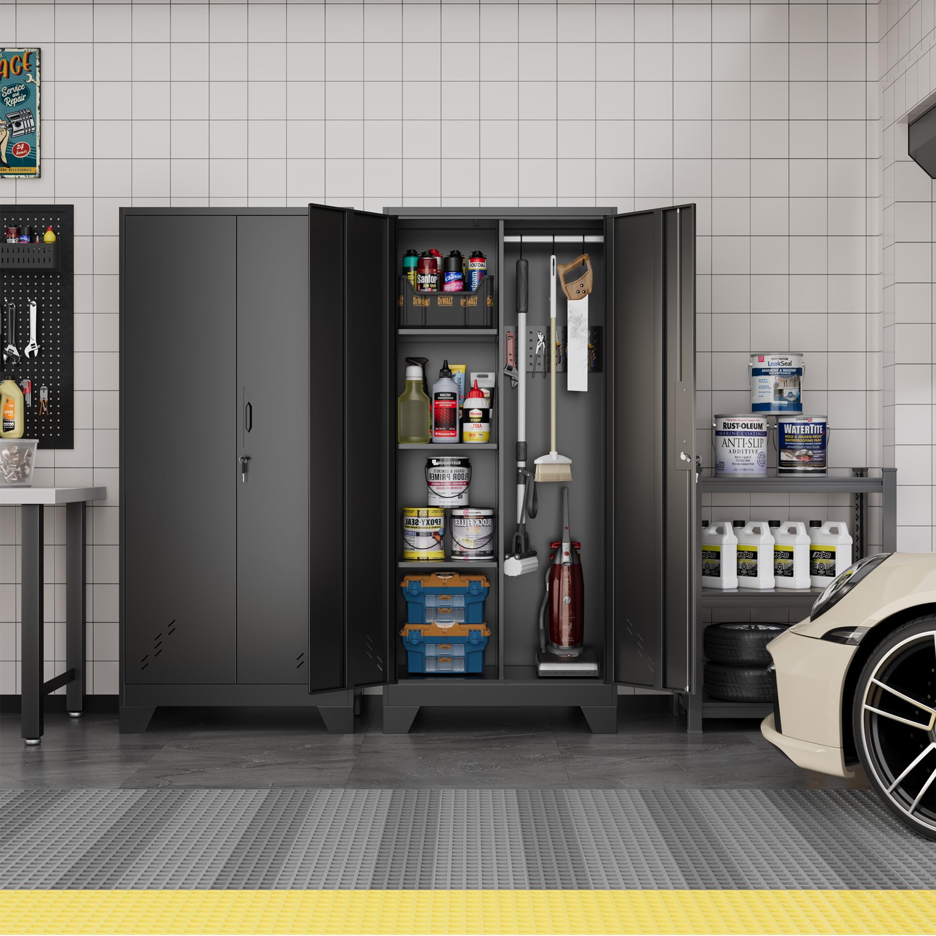 Metal Storage Cabinet with Locking Doors