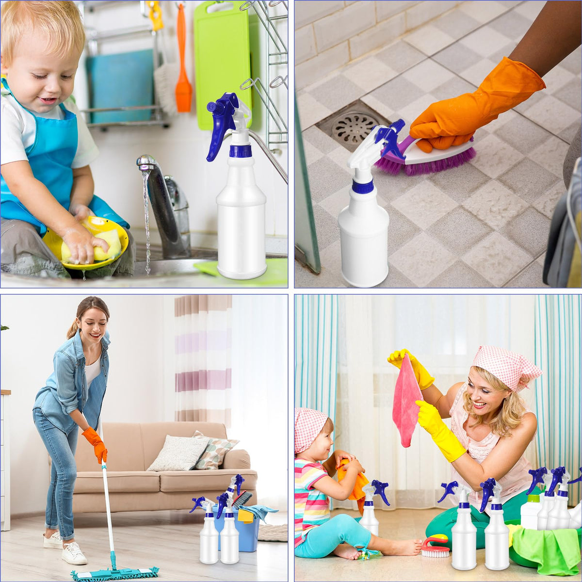 12 Pcs 16 Oz Plastic Spray Bottles