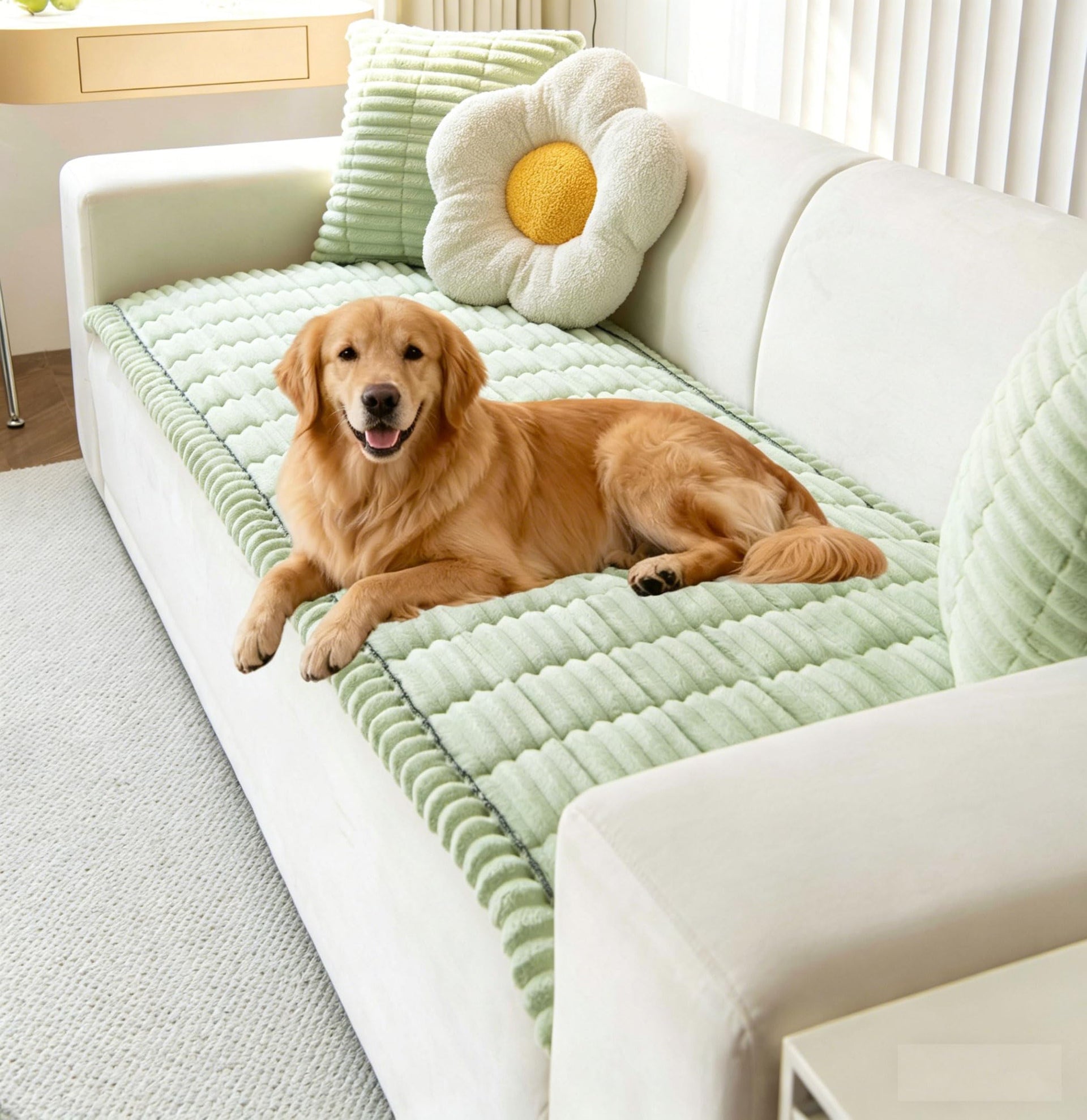 Dog Couch Covers for 3 Cushion Washable Non Slip Plush Pet Friendly Bed Mat Sofa Cover for Dogs