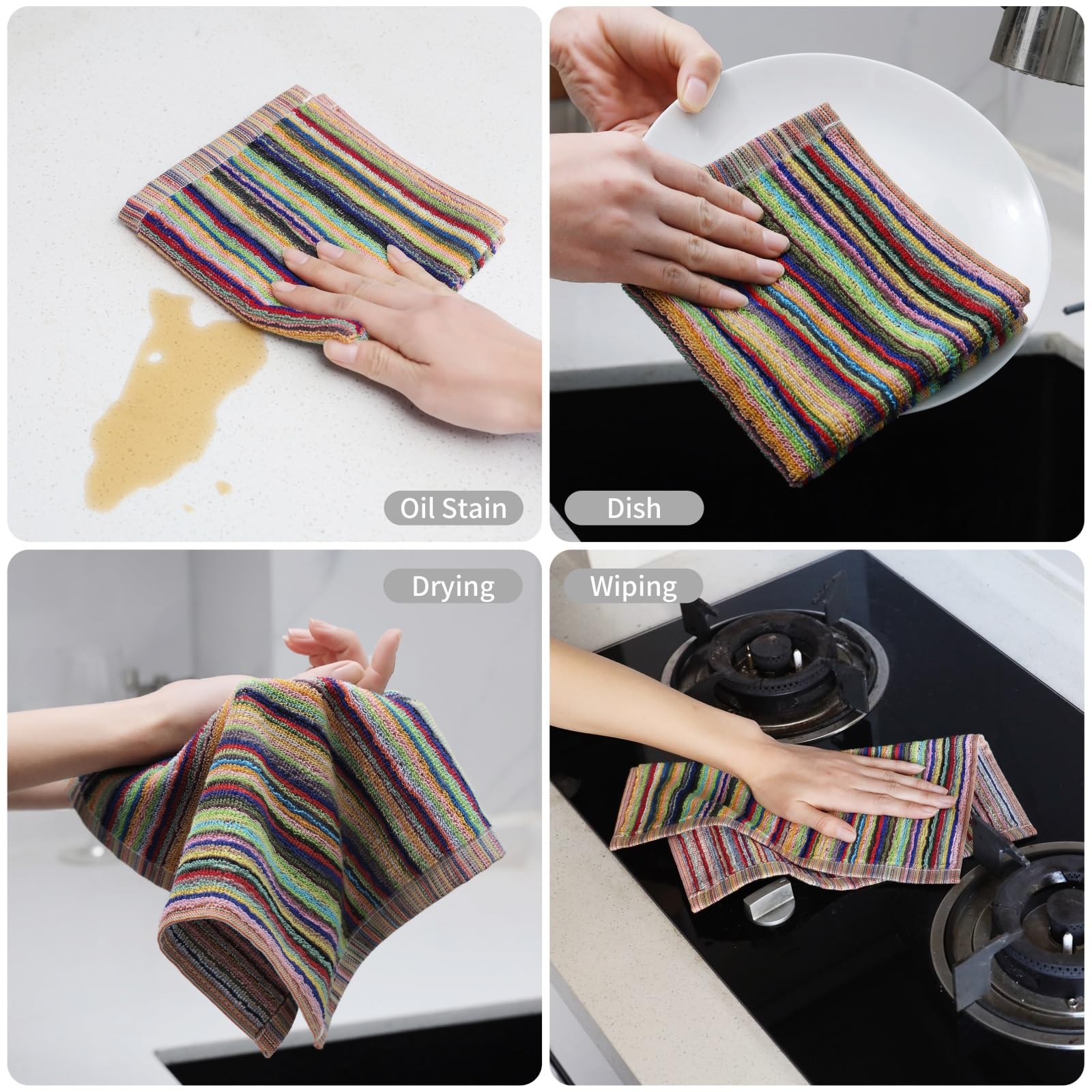 Kitchen Dishcloths for Washing Dishes (8 Count)