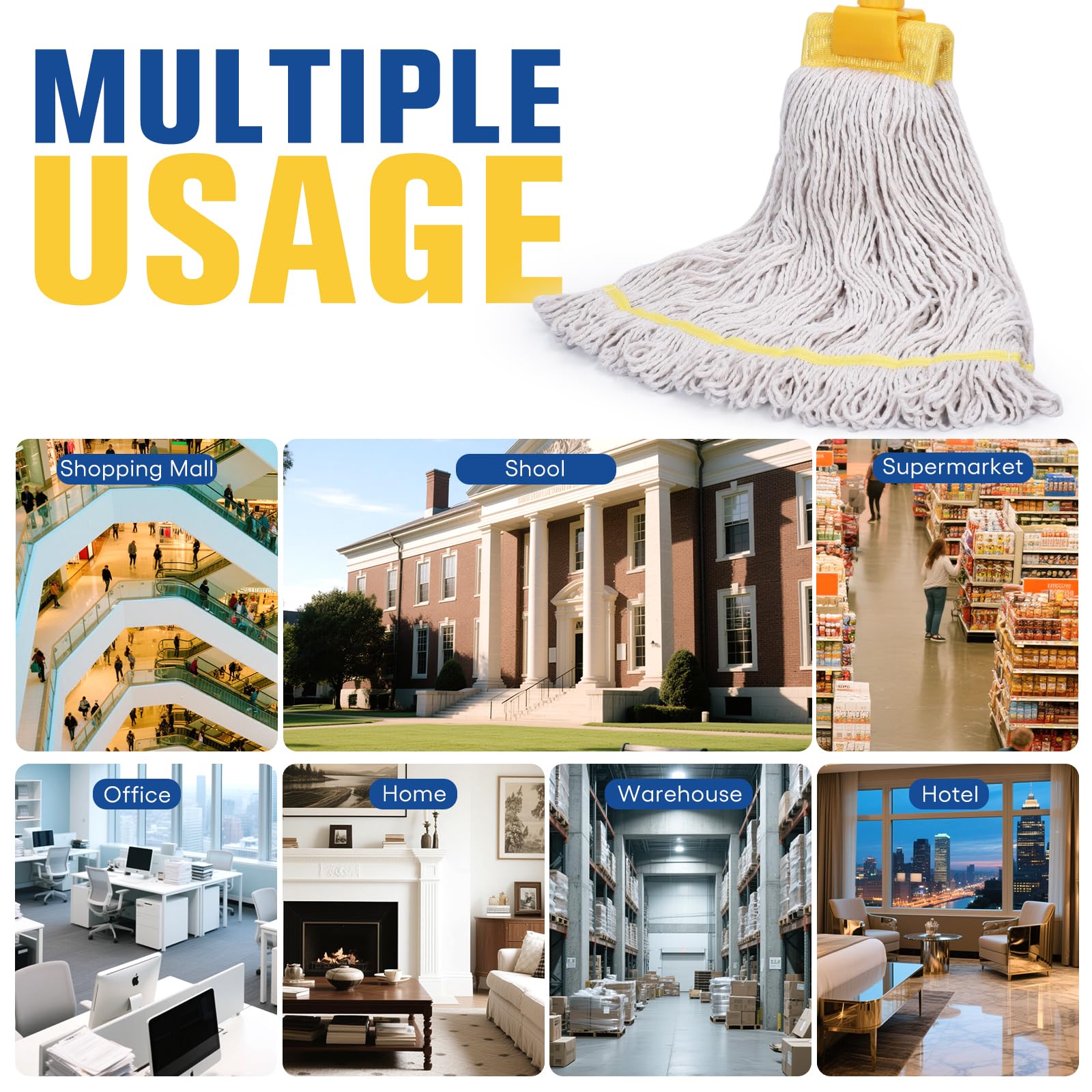 Matthew Cleaning Commercial Mop Head Replacement (3 Count)