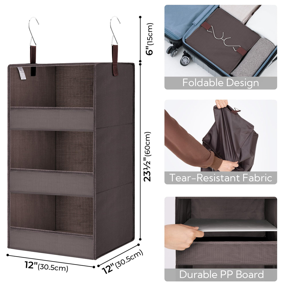 3 Shelf Hanging Closet Organizer