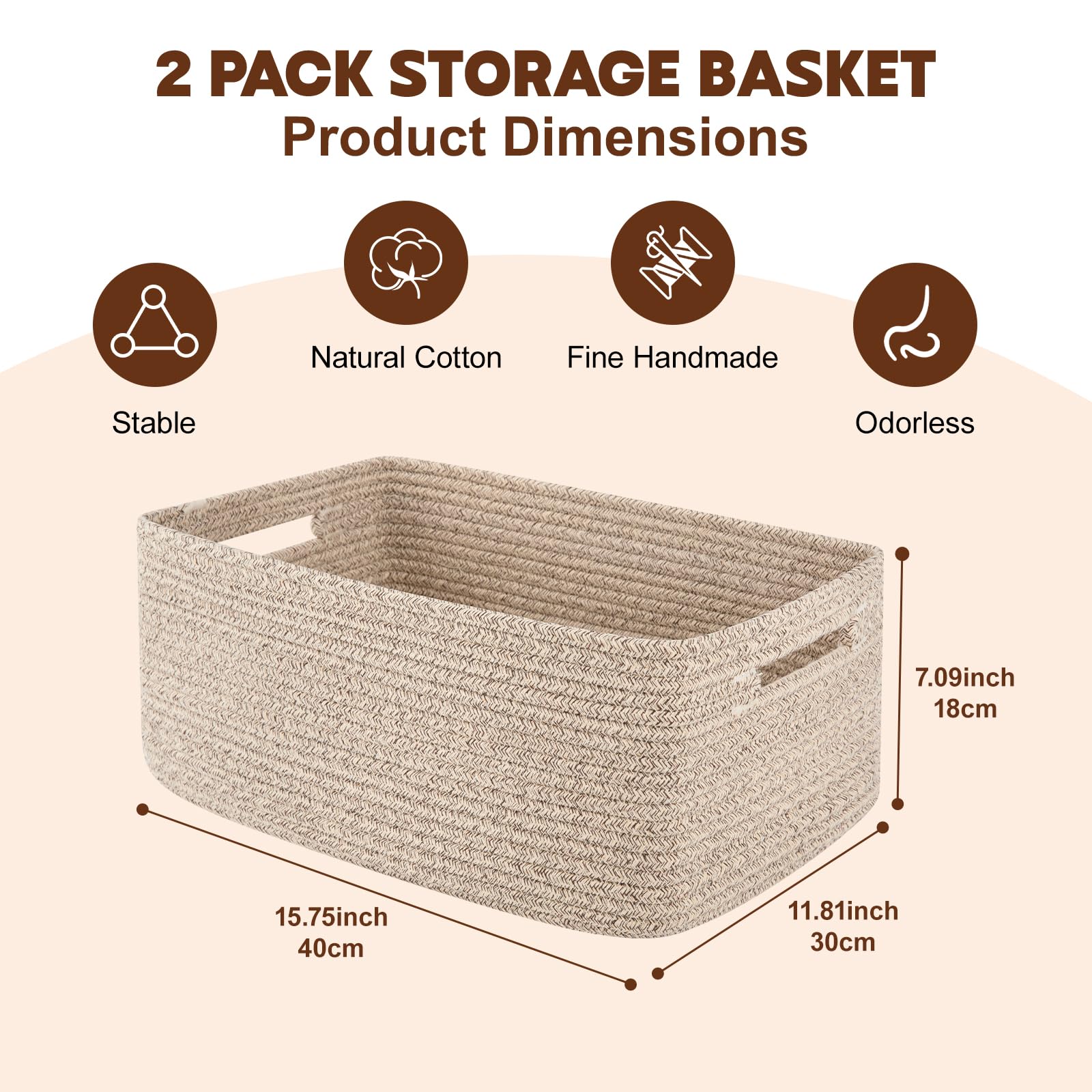 Storage Basket for Shelves (2 Count)