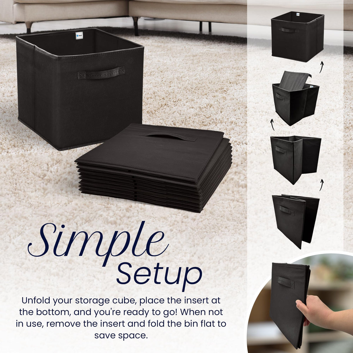 11 Inch Cube Storage Bins (12 Count)