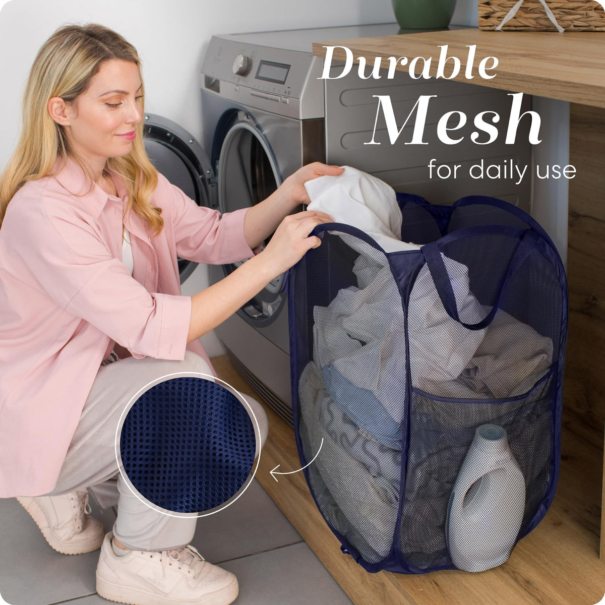 Collapsible Mesh Pop Up Laundry Hamper 2 (2 Count)