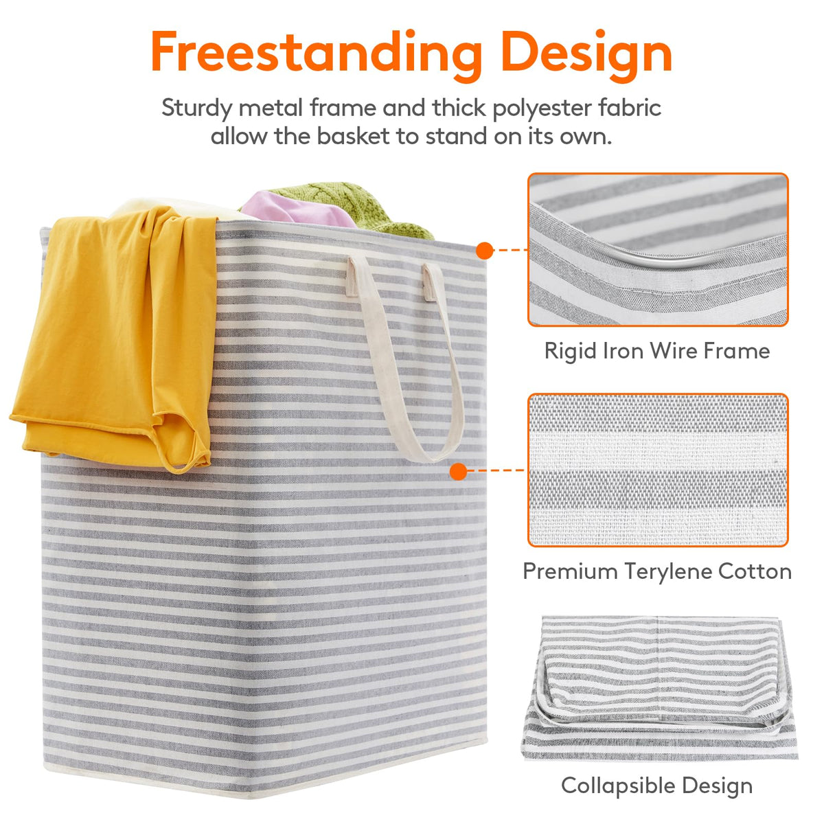 3 Pack Laundry Basket 100L Each (3 Count)