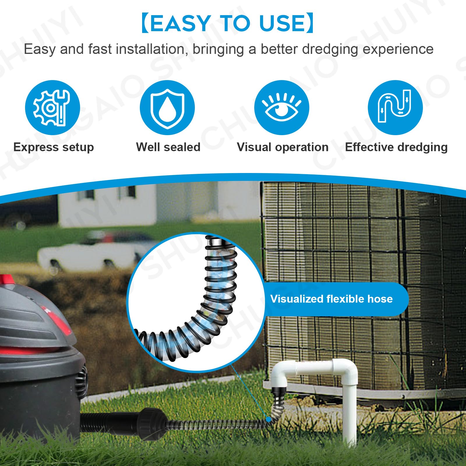 AC Drain Line Cleaner；AC Drain Line Cleaner Adapter Evacuates & AC Drain Line Unclogger Tool